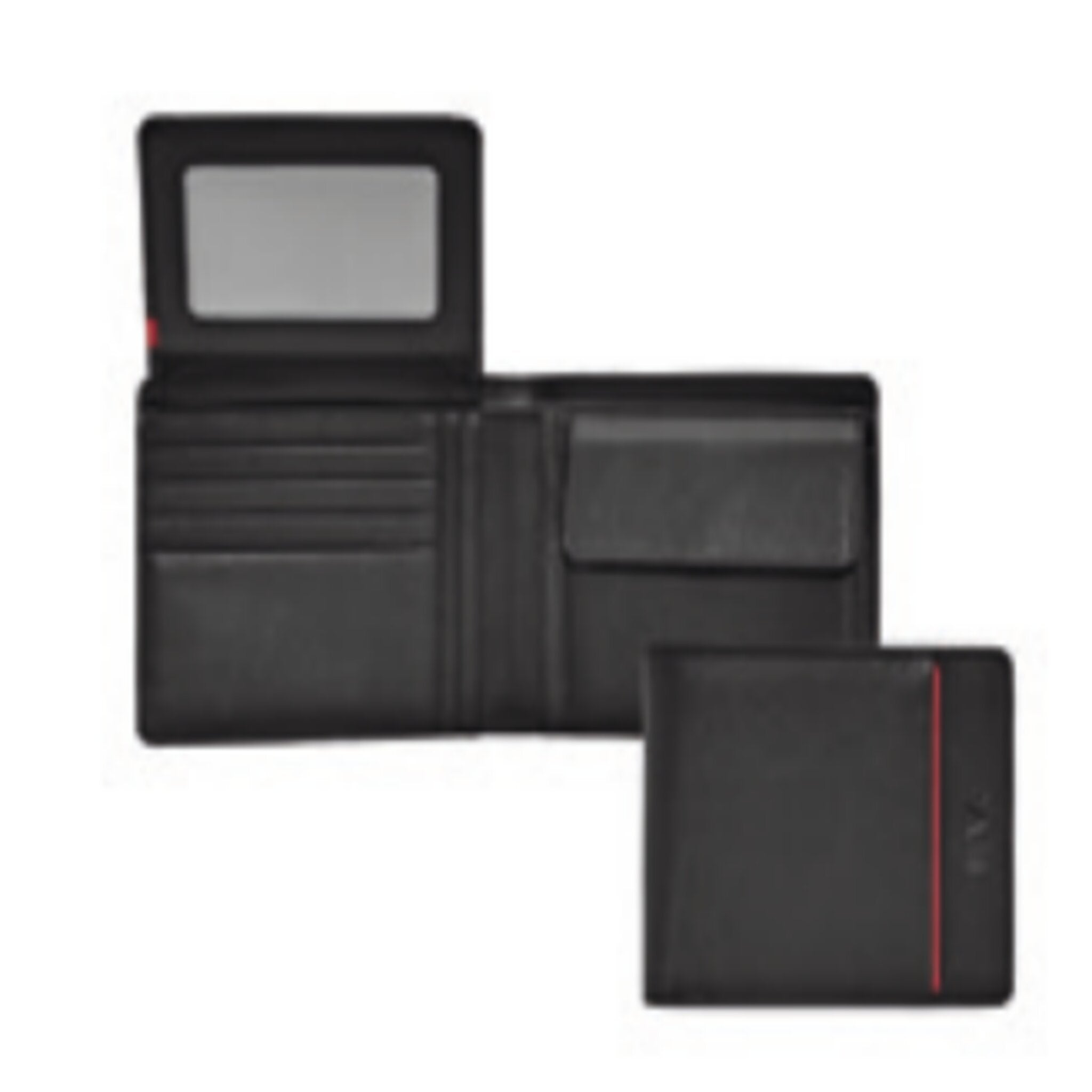 METRO PORTAFOGLIO 7 TASCHE PORTA CC PORTAMONETE 2 COMPARTI CON RFID NERO/RED