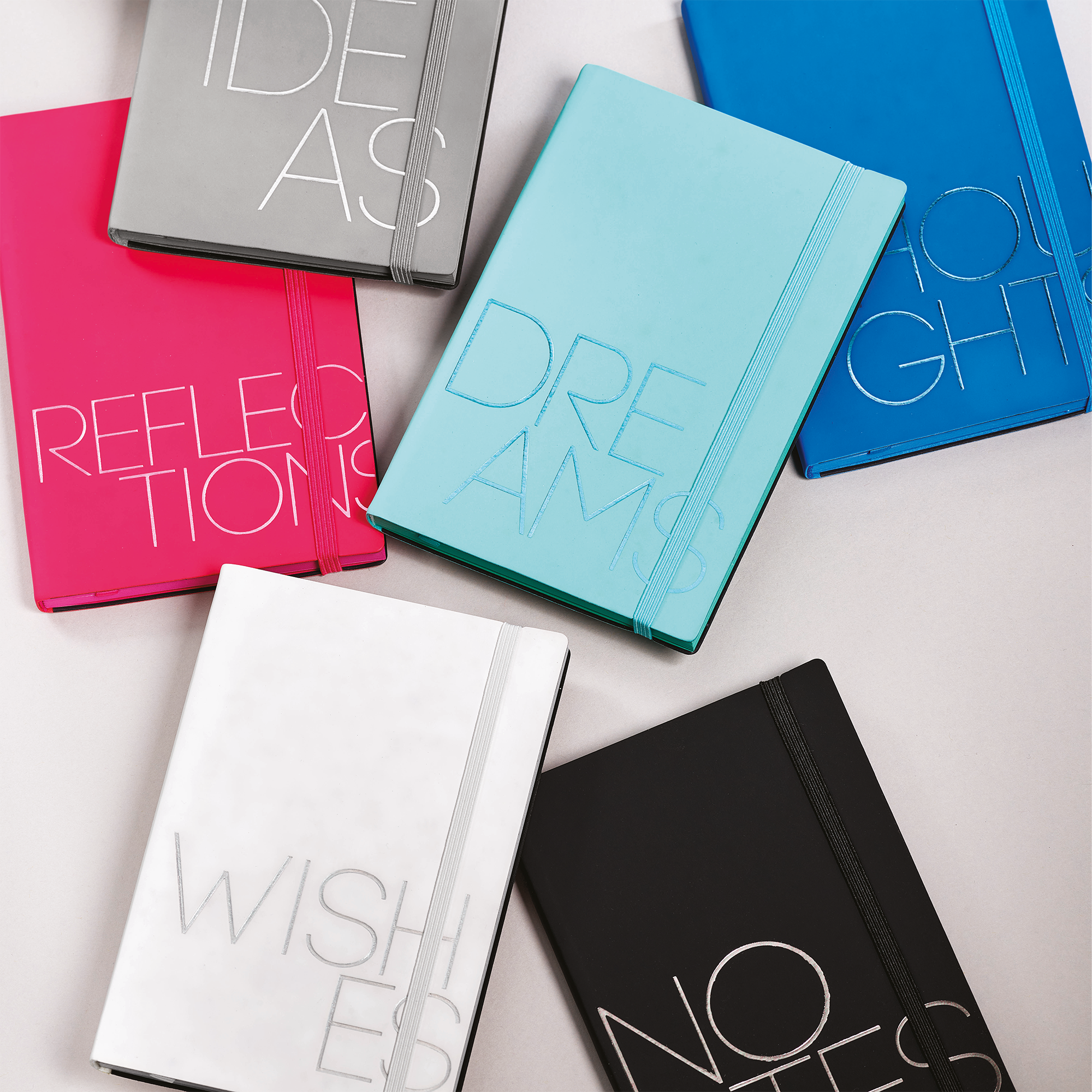 RIVIERA A5 DESIGN NOTEBOOK, AQUAMARINE CRISS CROSS INTERNAL GRAPHICS