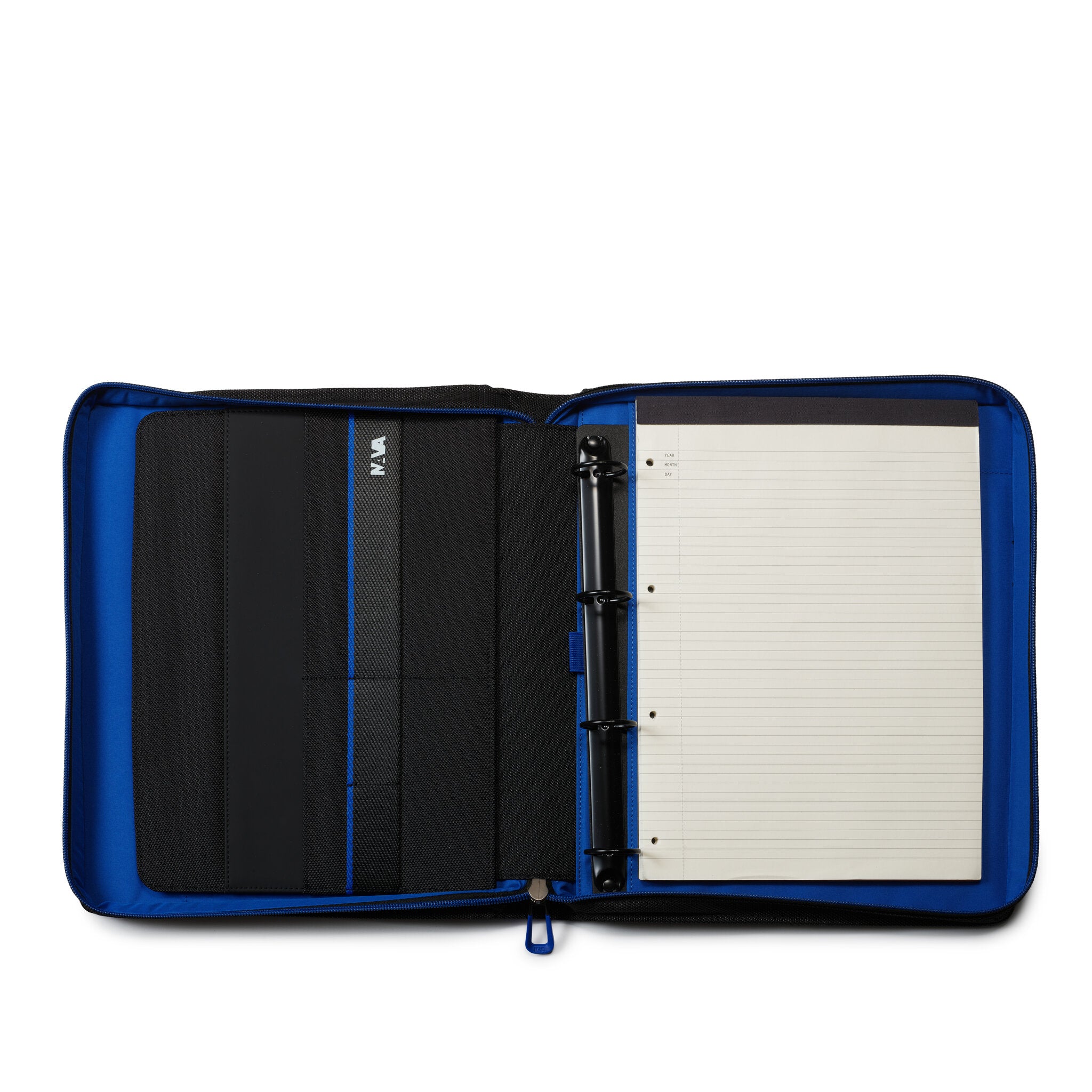 CROSS PORTFOLIO ZIP A4 CON MANIGLIA E ANELLI ESTRAIBILI NERO/COBALT BLUE