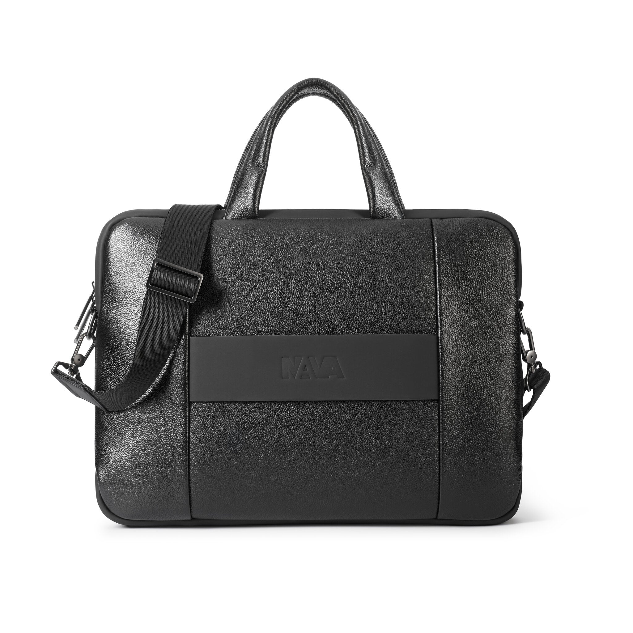 EASY ADVANCE LEATHER CARTELLA BRIEFCASE SLIM DUE MANICI, 1 COMPARTO NERO NOTTE