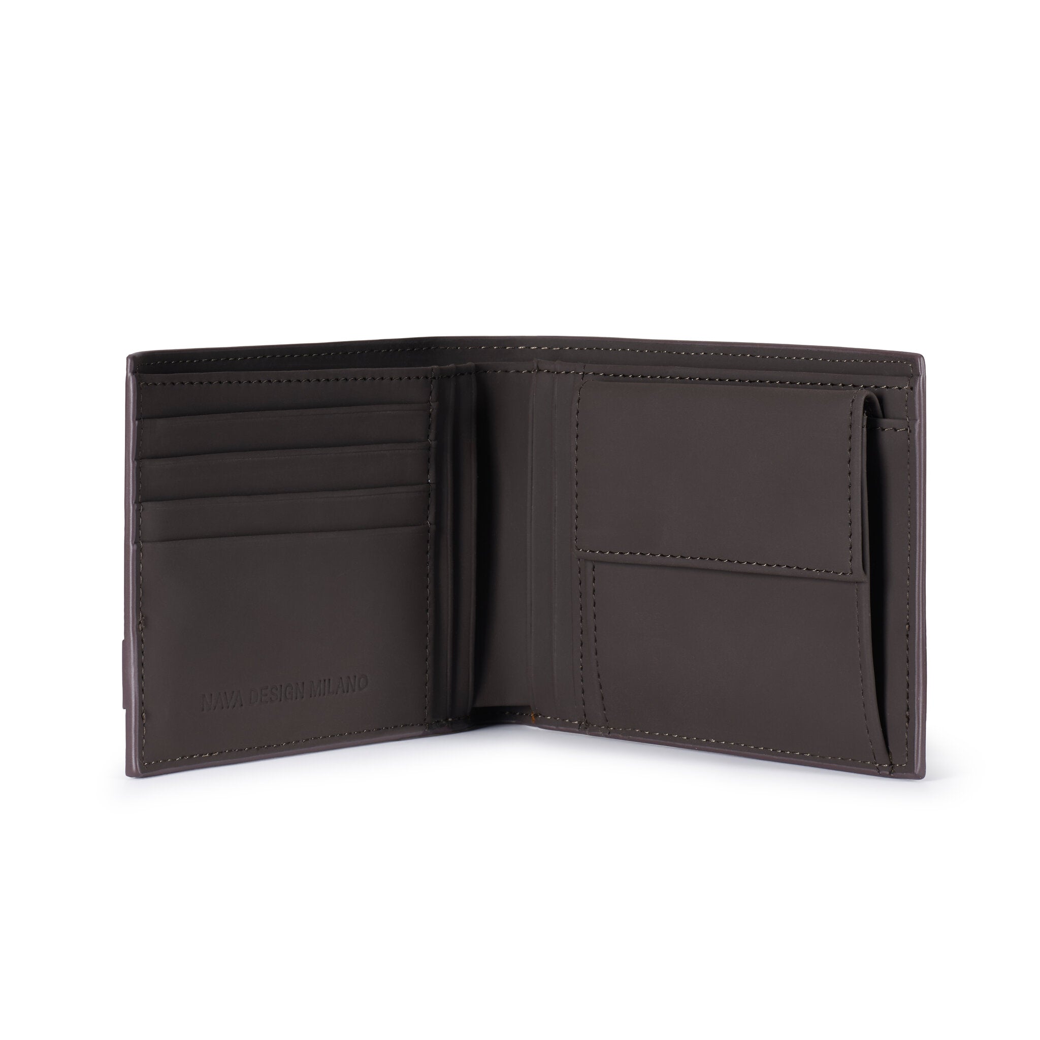 EASY ADVANCE LEATHER PORTAFOGLIO IN PELLE 4 TASCHE PORTA CC E PORTAMONETE CON RFID COFFEE