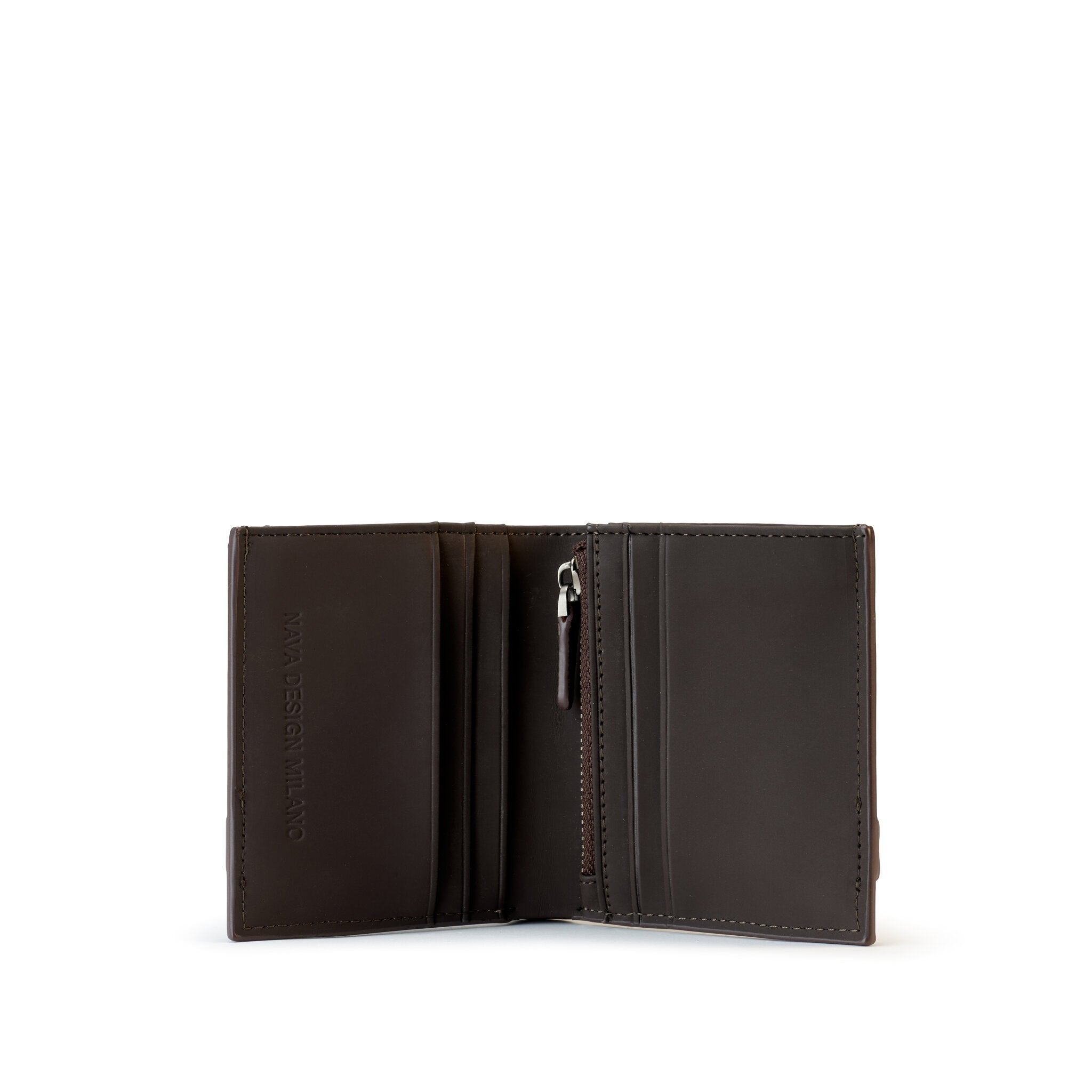 EASY ADVANCE LEATHER PORTAFOGLIO IN PELLE 4 TASCHE PORTA CC E PORTAMONETE CON RFID COFFEE