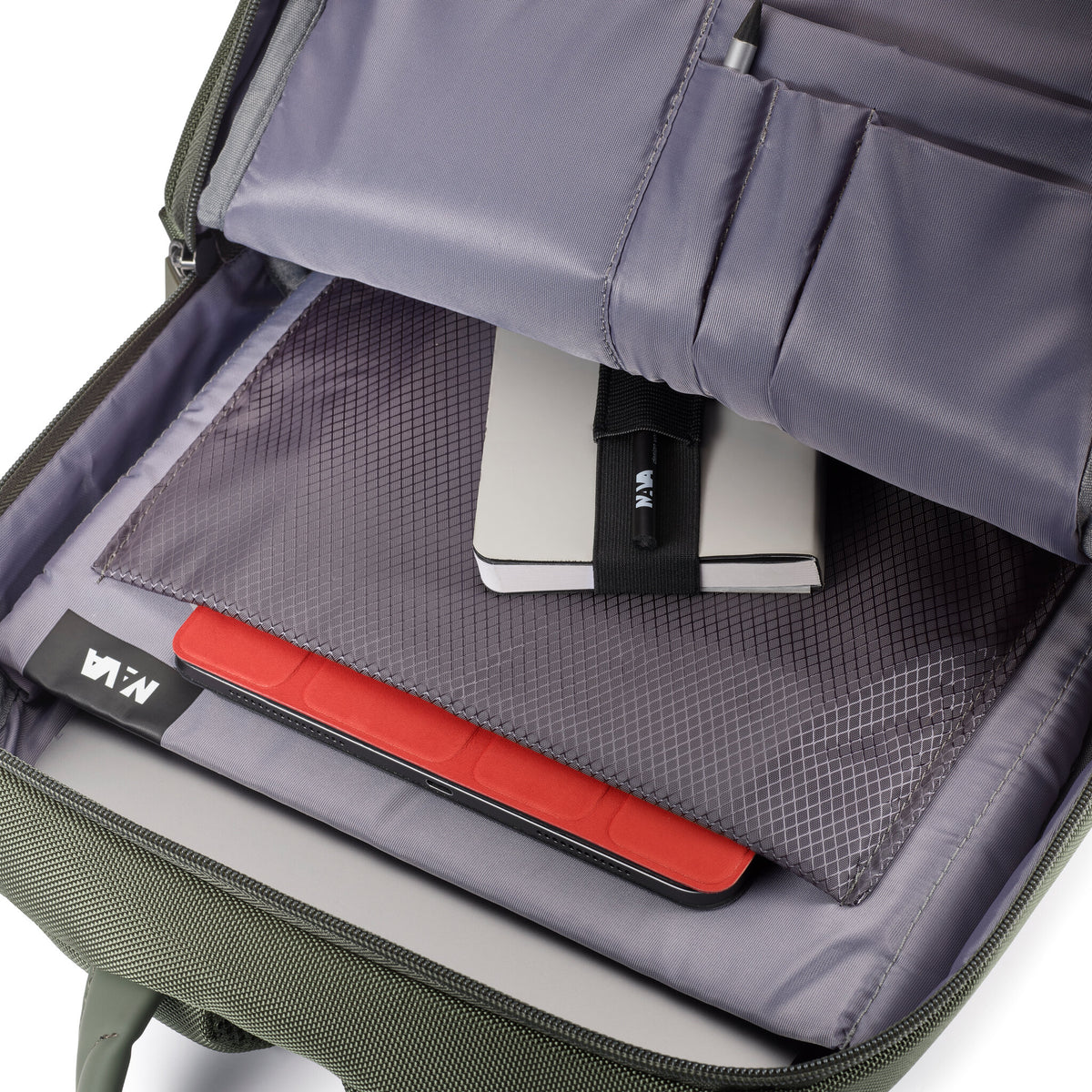 EASY PLUS DAY PACK - COMPUTER AND IPAD BACKPACK MILITARY GREEN/LIME
