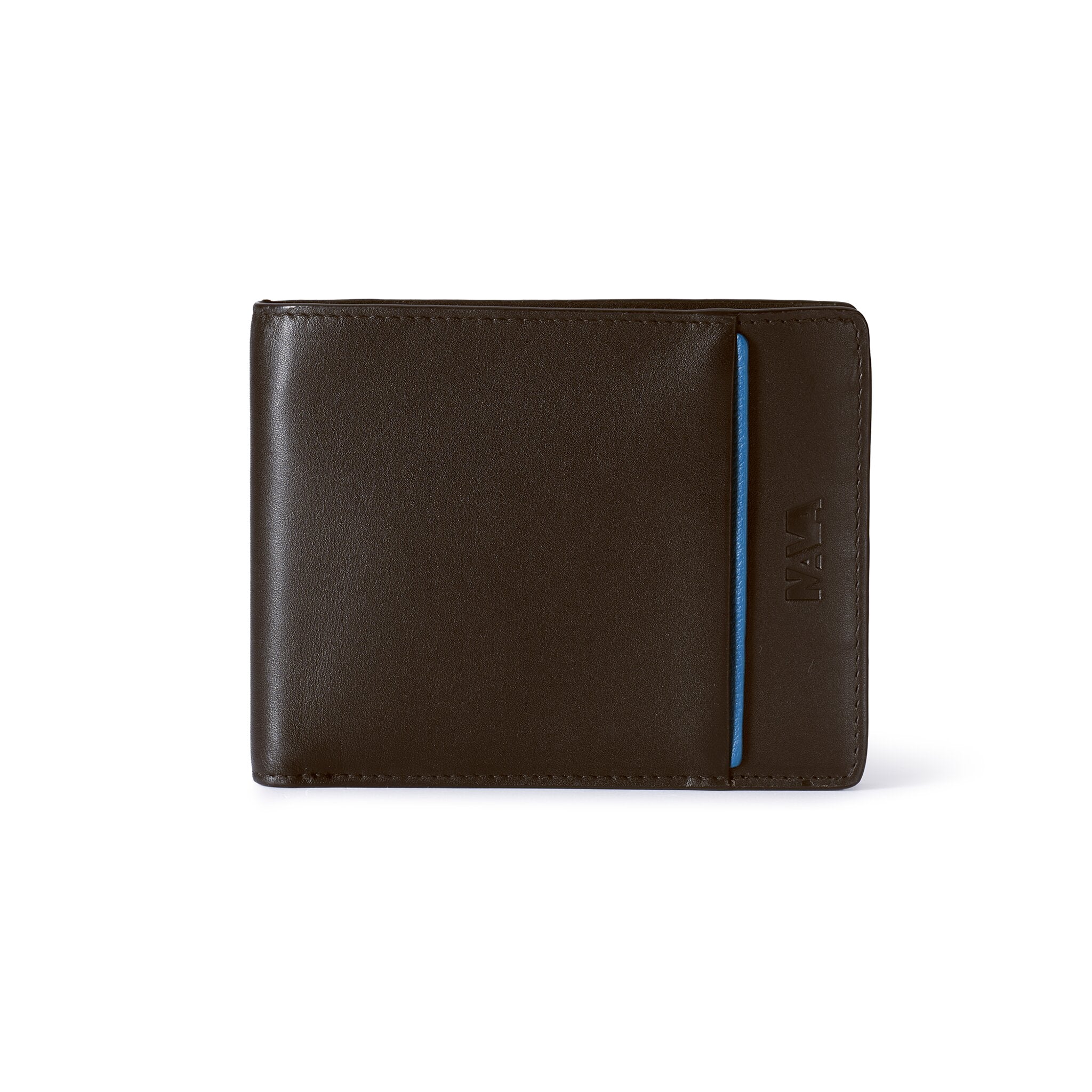 METRO WALLET 4 POCKETS CARD HOLDER AND COIN PURSE WITH RFID BROWN/BLUE