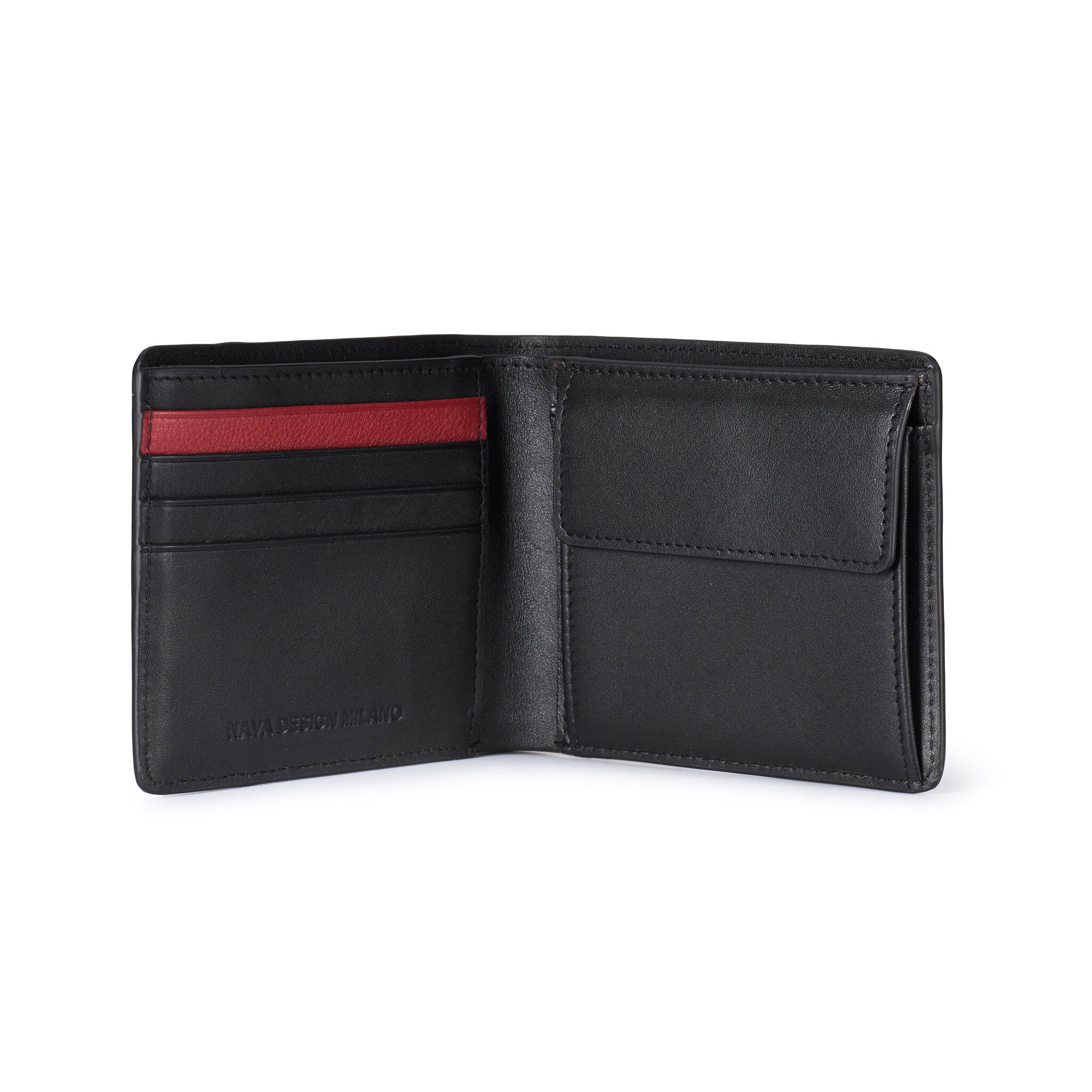 METRO PORTAFOGLIO 4 TASCHE PORTA CC PORTAMONETE 1 COMPARTO CON RFID NERO/RED