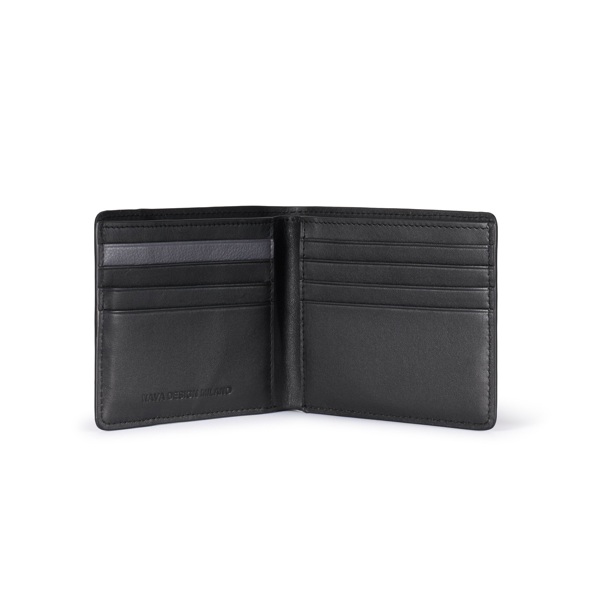 METRO PORTAFOGLIO SLIM CON 8 TASCHE PORTA CC CON RFID NERO/GREY