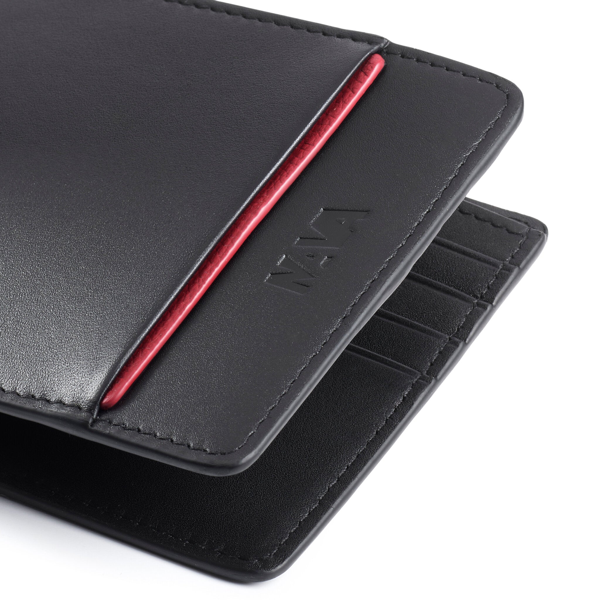 METRO SLIM WALLET WITH 8 CARD POCKETS AND RFID BLACK/RED