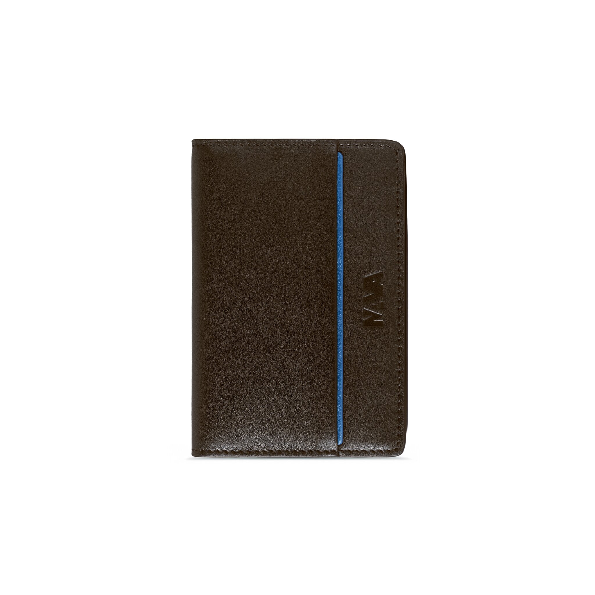 VERTICAL POCKET METER WITH 6 RFID CC POCKETS BROWN/BLUE