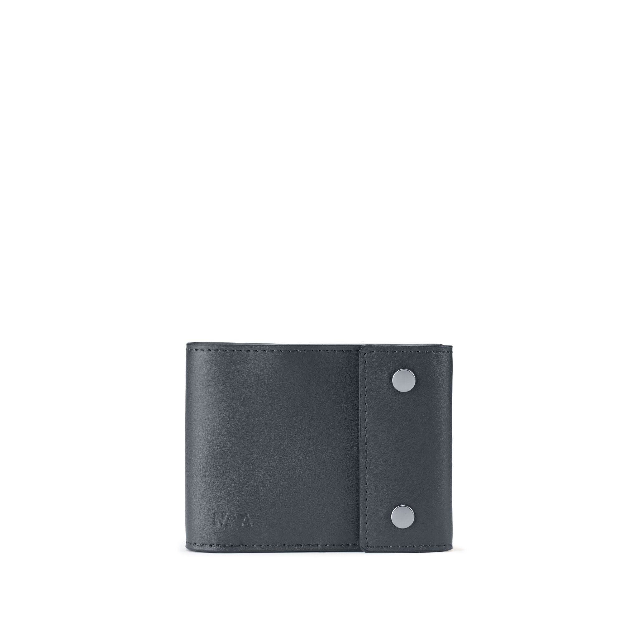 METRIC PORTAFOGLIO IN PELLE CON BOTTONI, 6 CC E SCHERMATURA RFID BLU