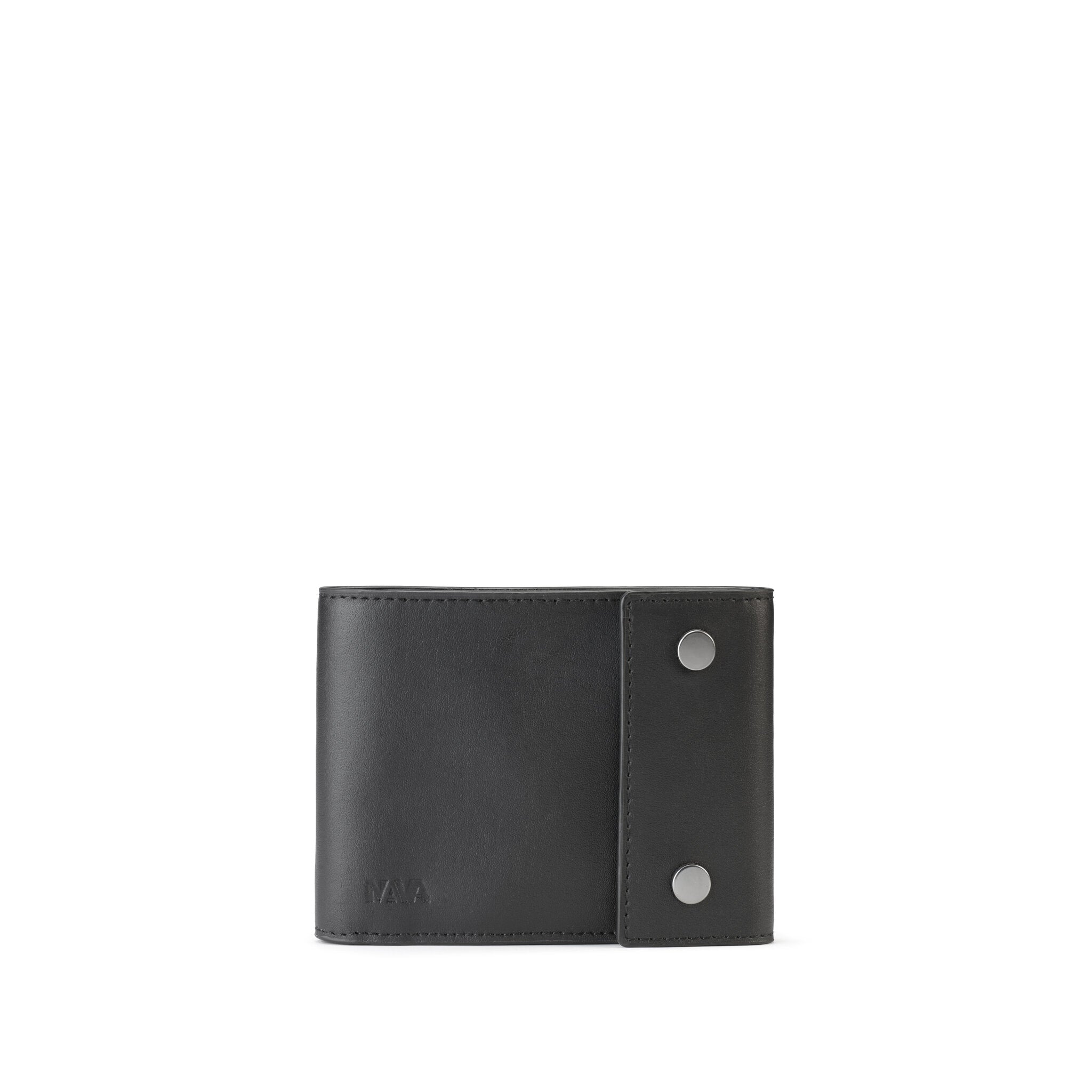 METRIC PORTAFOGLIO IN PELLE CON BOTTONI, 6 CC E SCHERMATURA RFID NERO