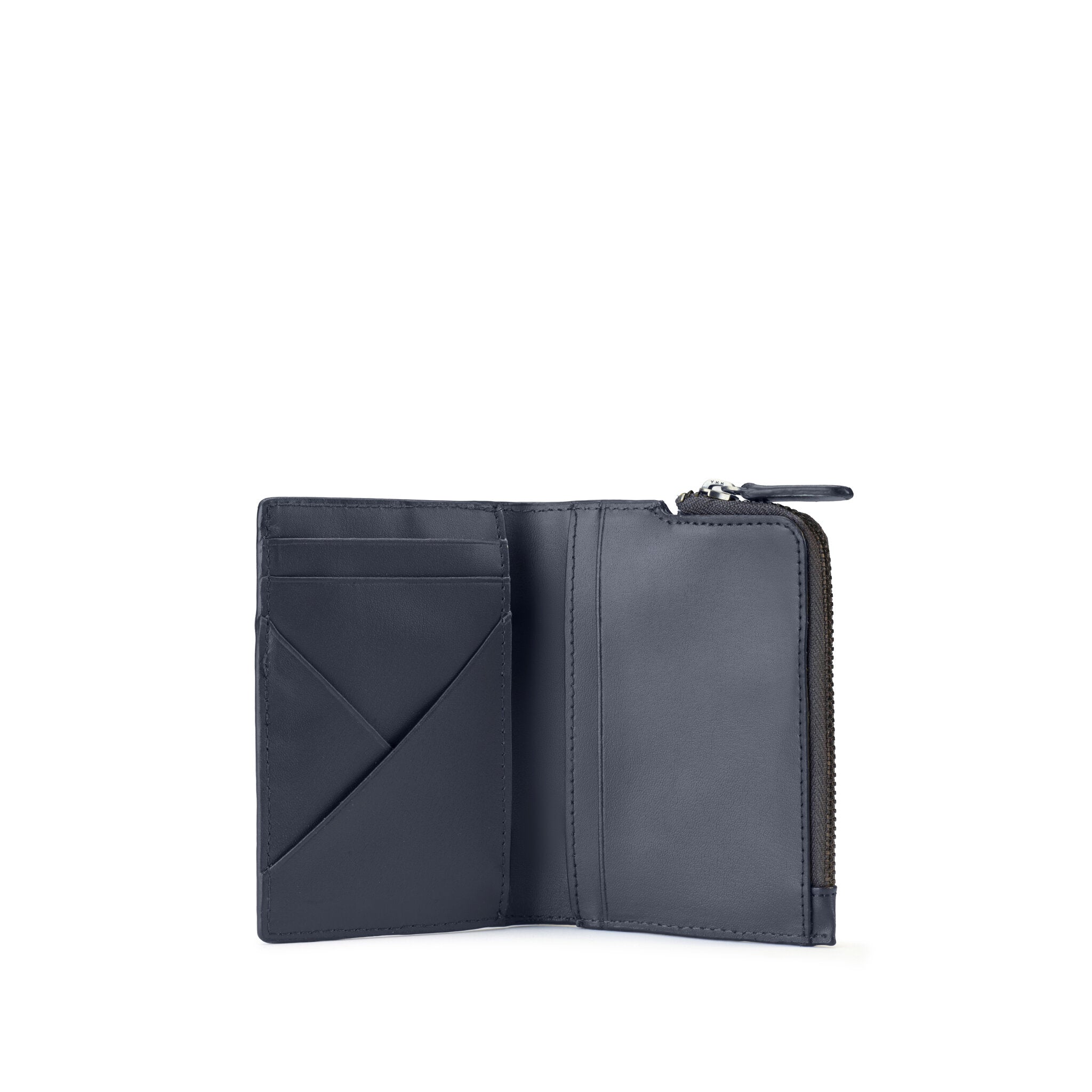 METRIC PORTA CARTE DI CREDITO IN PELLE CON 6 CC , PORTAMONETE E SCHERMATURA RFID BLU