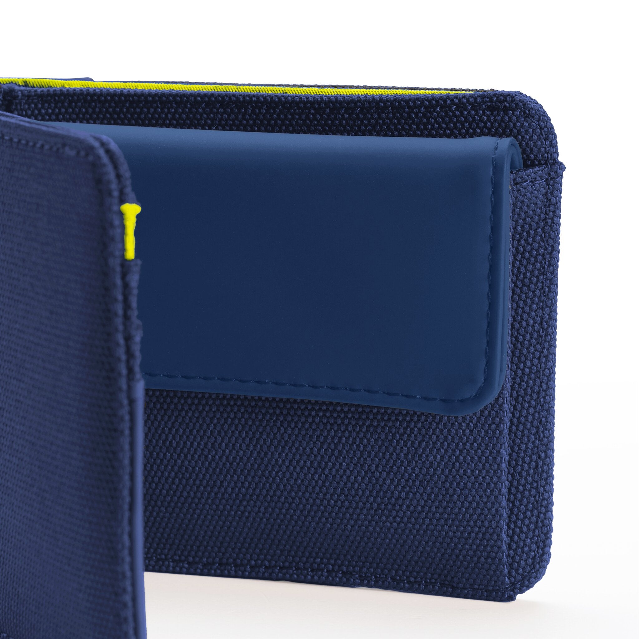 TWIN COLORS SLIM MEN'S WALLET WITH 4 CC AND COIN PURSE BLUE/LIME