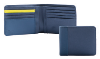 TWIN COLORS PORTAFOGLIO UOMO CON 8 CC NERO/BLUE ROYAL