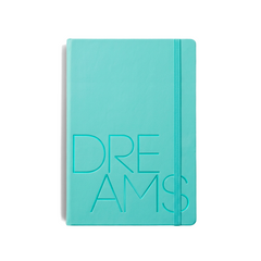 RIVIERA A5 DESIGN NOTEBOOK, AQUAMARINE CRISS CROSS INTERNAL GRAPHICS