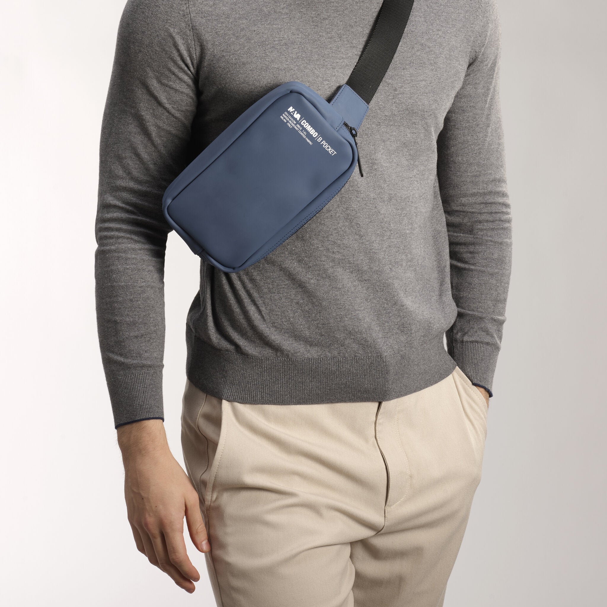 COMBO MARSUPIO CON TASCA INTERNA BLU MALLARD