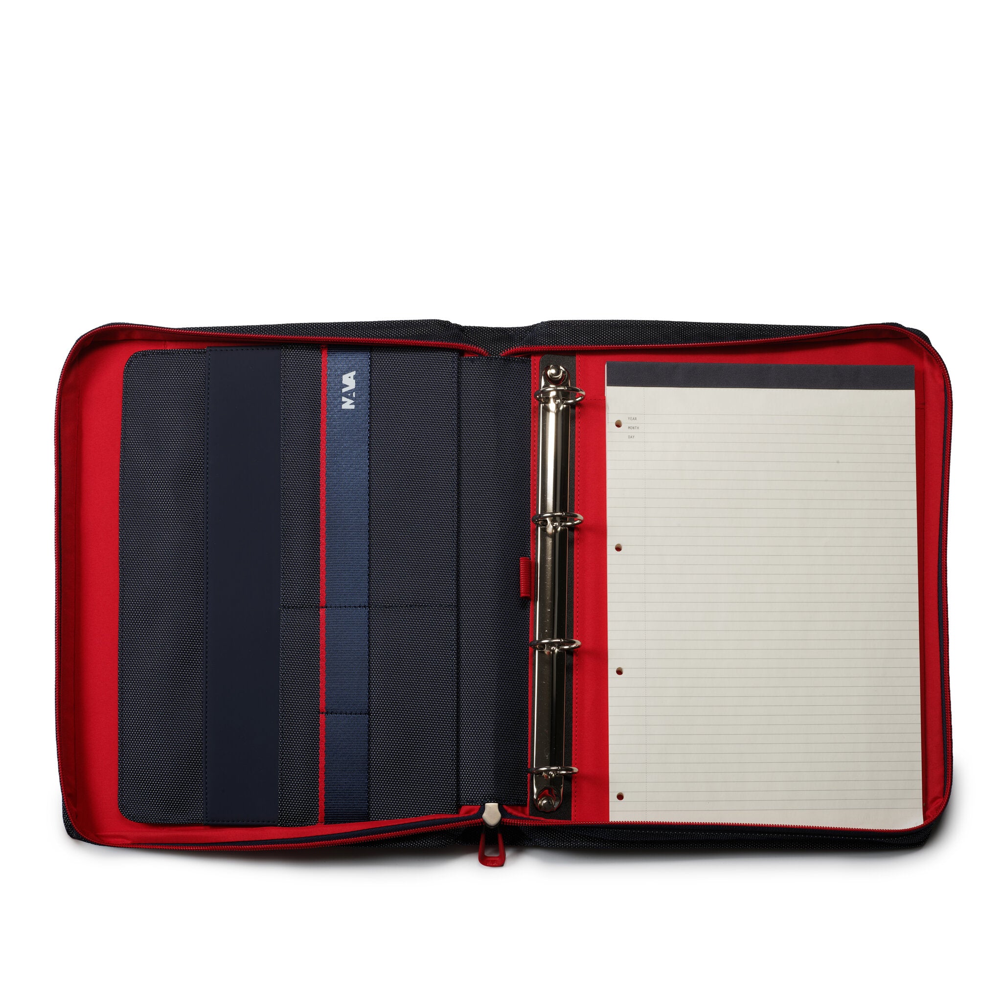 CROSS PORTFOLIO ZIP A4 CON MANIGLIA E ANELLI ESTRAIBILI BLU/ROSSO