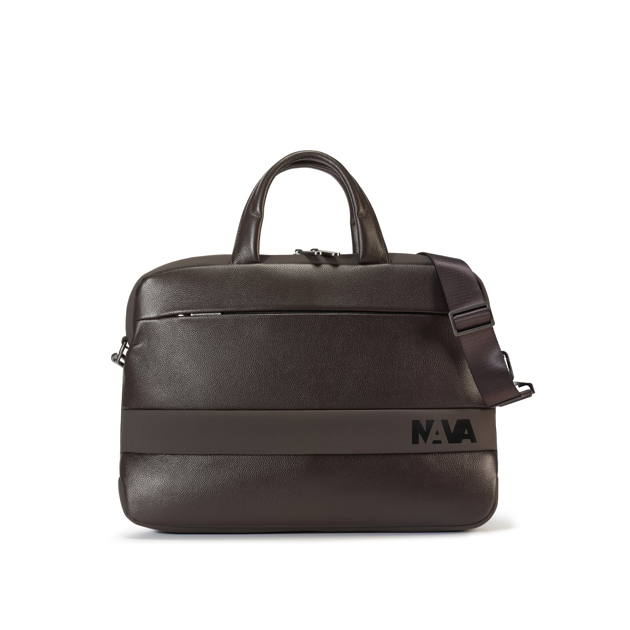 EASY ADVANCE LEATHER CARTELLA BRIEFCASE SLIM DUE MANICI, 1 COMPARTO COFFEE