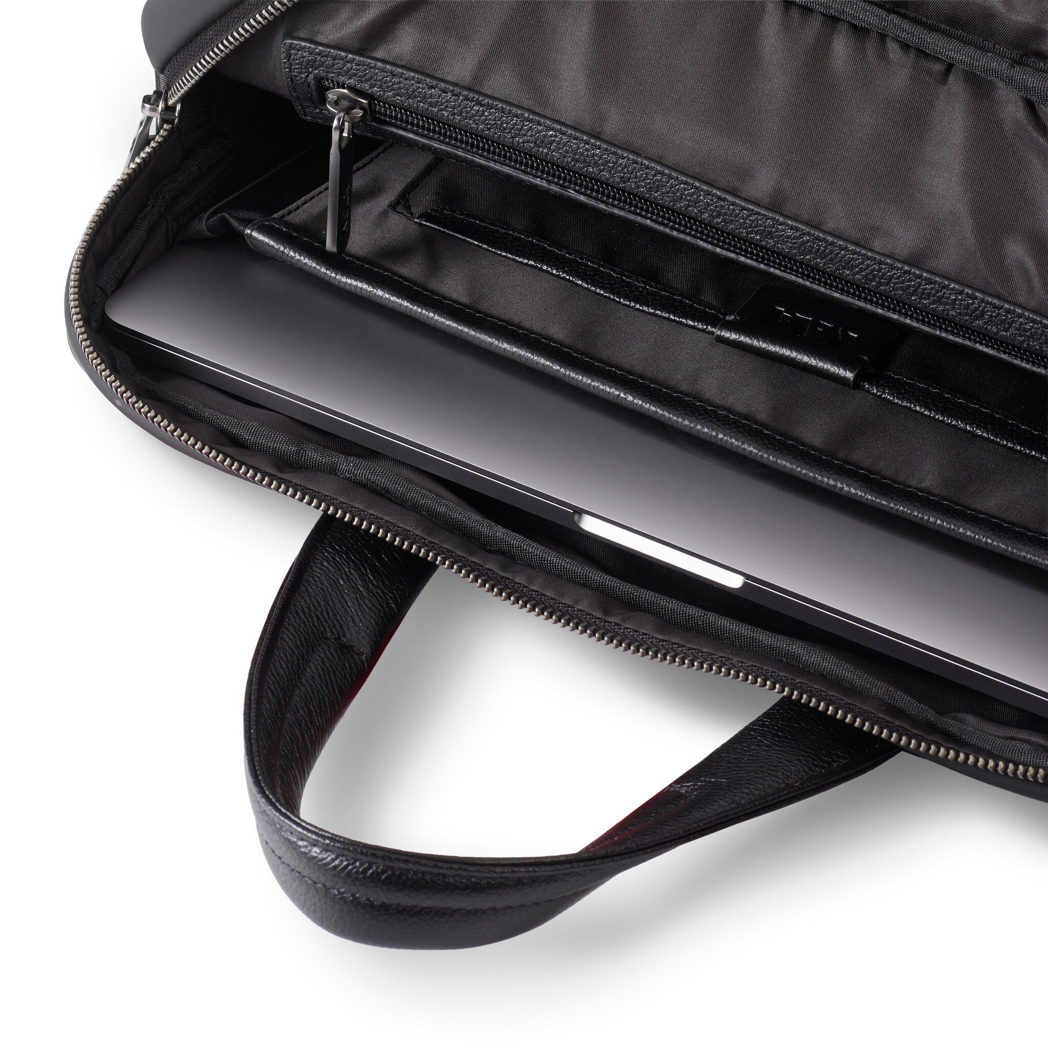 EASY ADVANCE LEATHER CARTELLA BRIEFCASE SLIM DUE MANICI, 1 COMPARTO NERO NOTTE