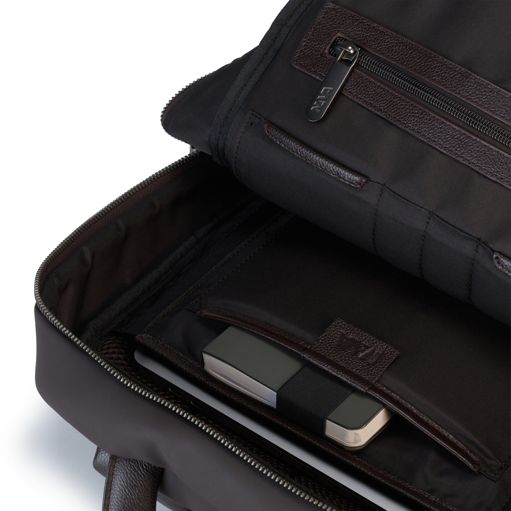 EASY ADVANCE LEATHER ORGANIZED LAPTOP BACKPACK 1 COMPARTMENT COFFEE