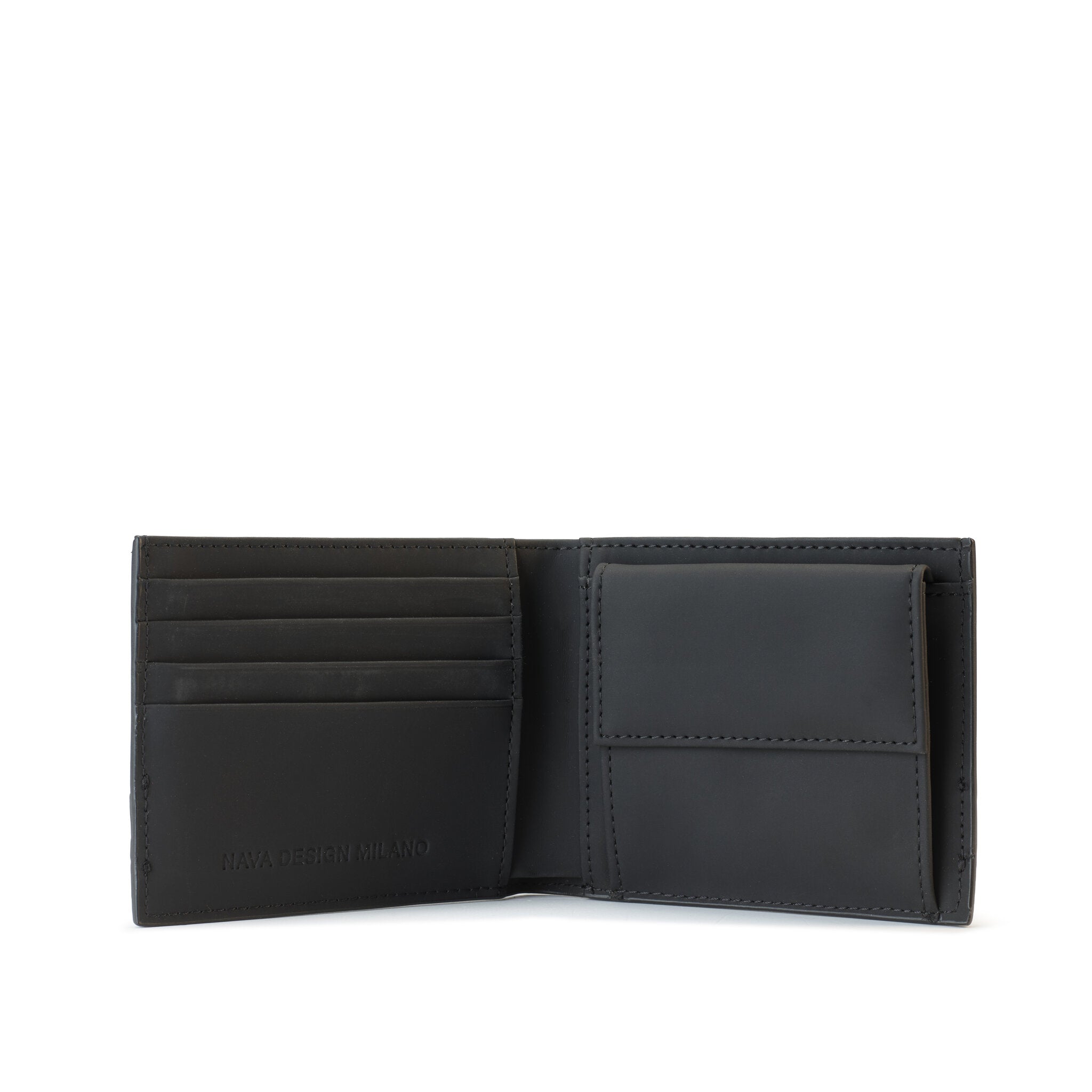 EASY ADVANCE LEATHER PORTAFOGLIO SLIM IN PELLE 4 TASCHE PORTA CC E PORTAMONETE CON RFID NERO NOTTE