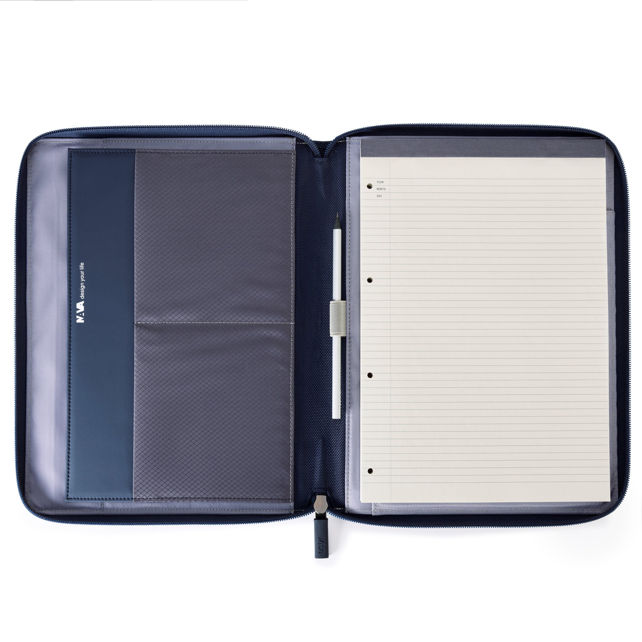 EASY PLUS PORTFOLIO CON CHIUSURA CON ZIP BLU NOTTE