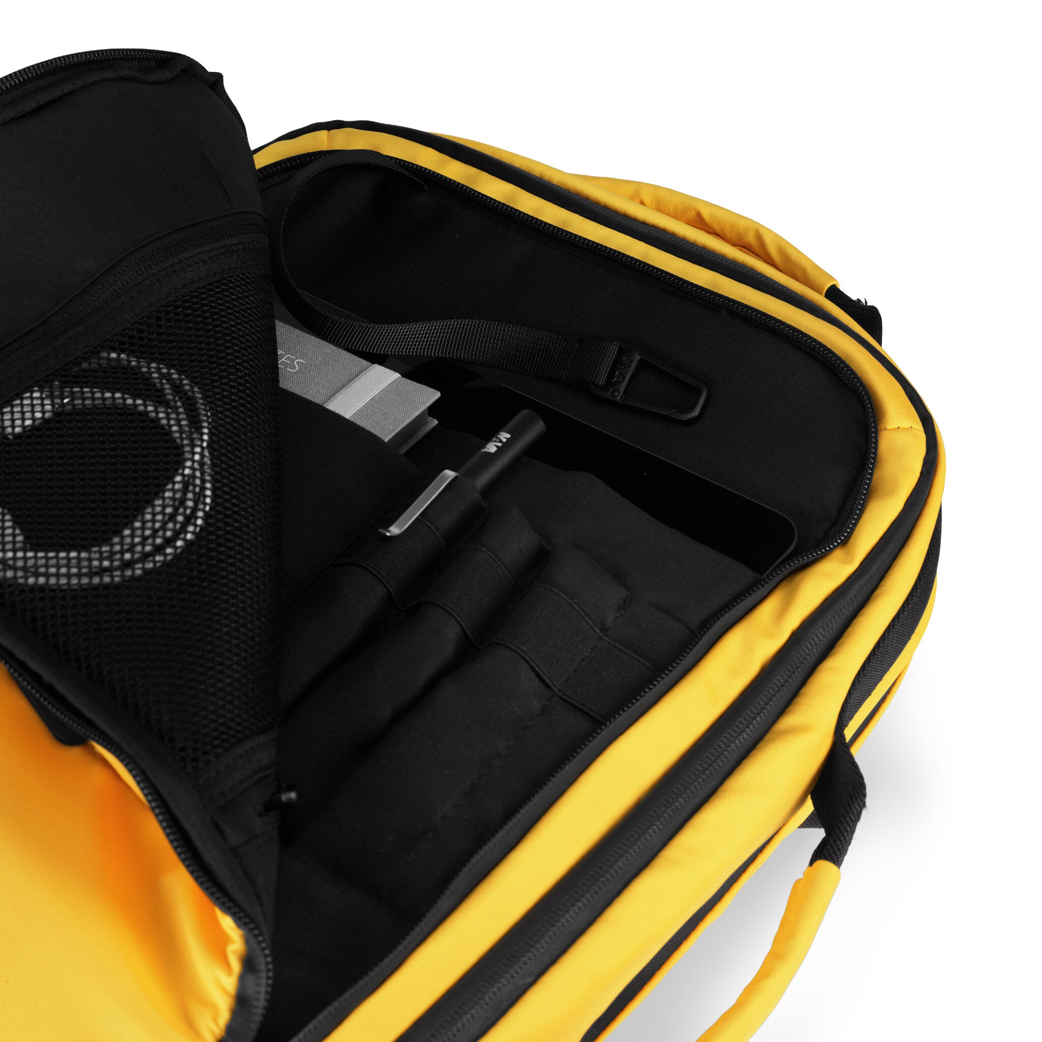 EXPLORER ZAINO ORGANIZZATO 2 COMPARTI CON TASCHE E FIBBIE DI SICUREZZA GIALLO SOLE