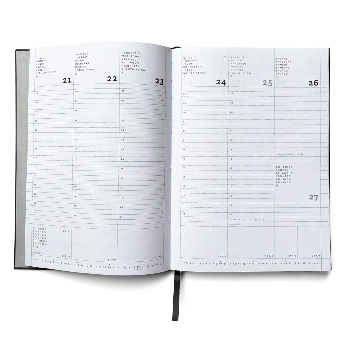 AGENDA SETTIMANALE NAVA MATERIA 2027 MEDIUM NERO