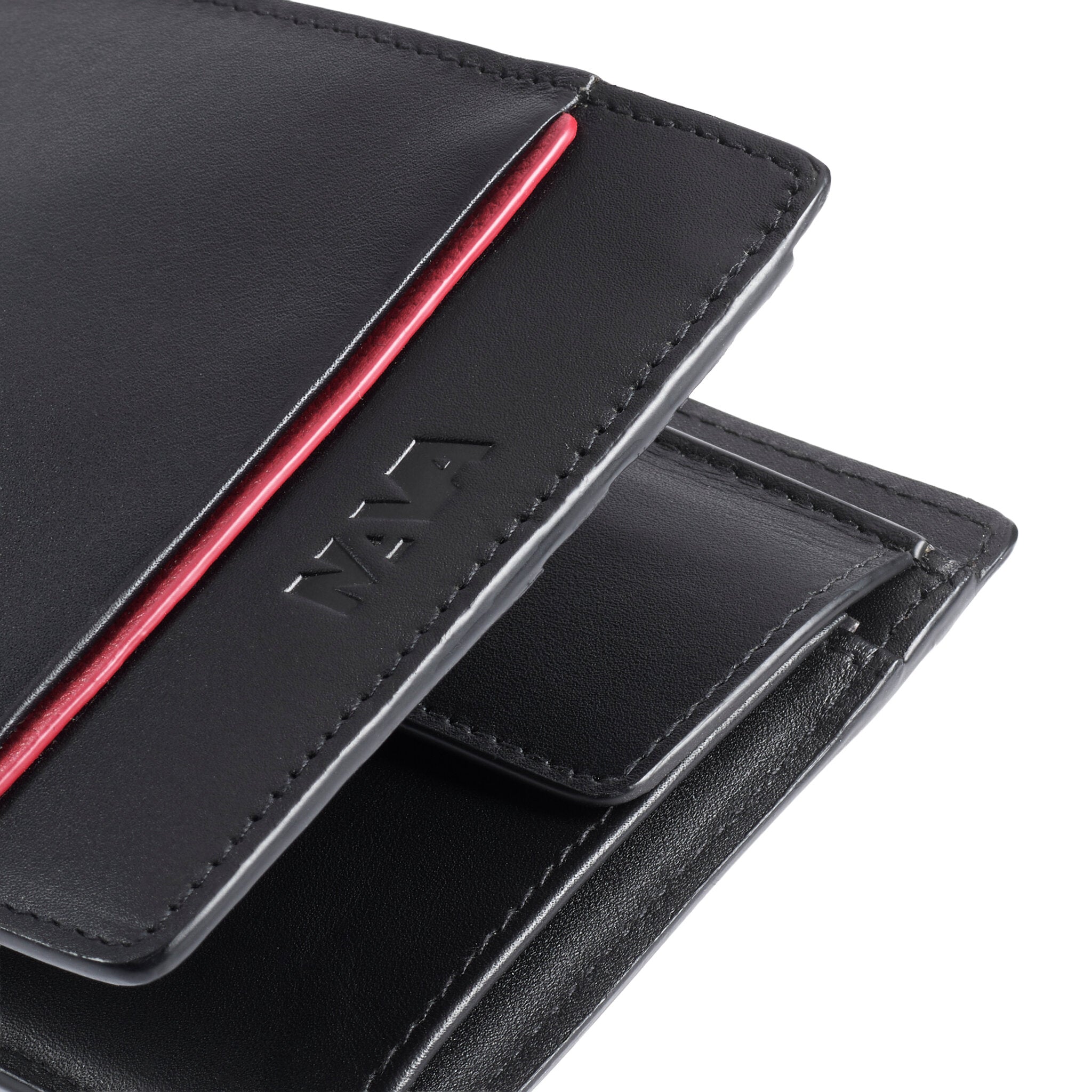 METRO PORTAFOGLIO 4 TASCHE PORTA CC E PORTAMONETE CON RFID NERO/RED