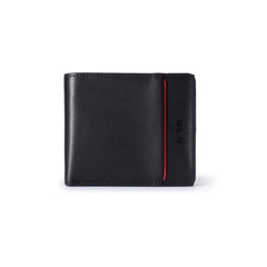 METRO PORTAFOGLIO 4 TASCHE PORTA CC PORTAMONETE 1 COMPARTO CON RFID NERO/RED