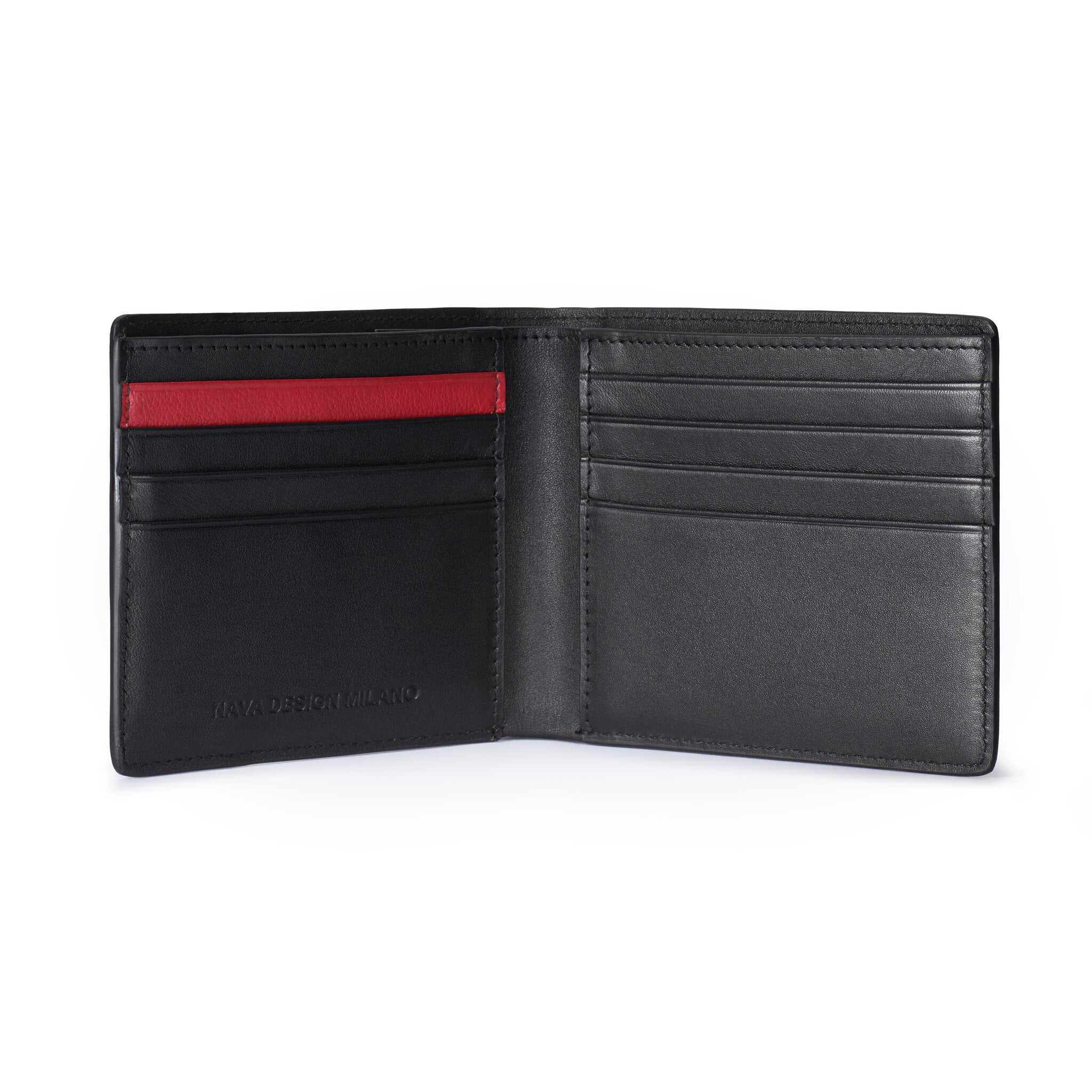 METRO PORTAFOGLIO SLIM CON 8 TASCHE PORTA CC CON RFID NERO/RED