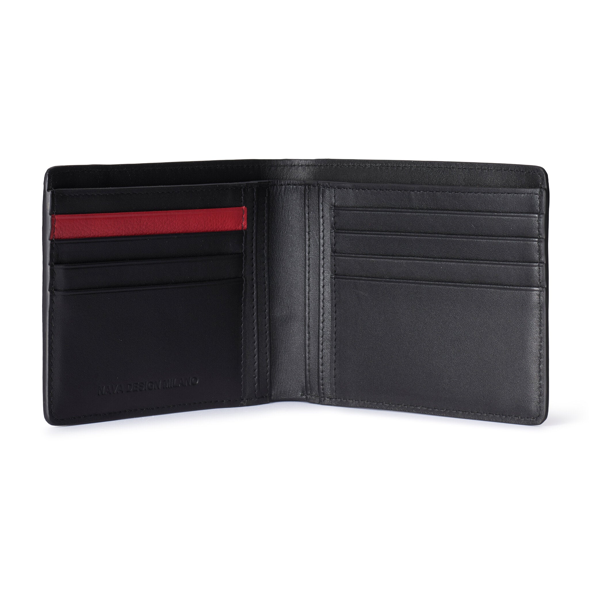 METRO PORTAFOGLIO 8 TASCHE PORTA CC CON RFID NERO/RED