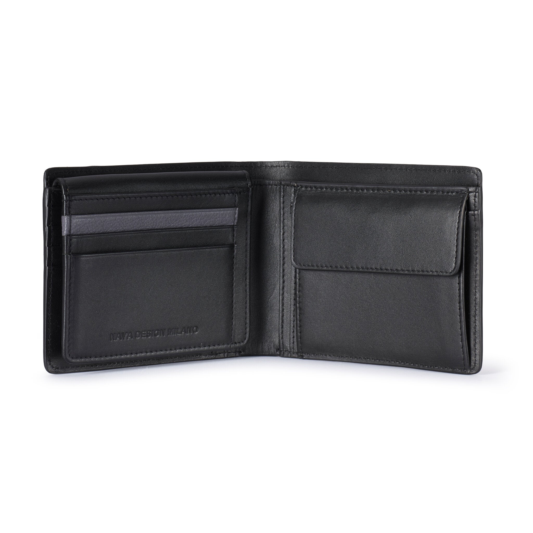 METRO PORTAFOGLIO 7 TASCHE PORTA CC PORTAMONETE 2 COMPARTI CON RFID NERO/GREY