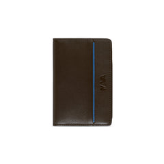 VERTICAL POCKET METER WITH 6 RFID CC POCKETS BROWN/BLUE