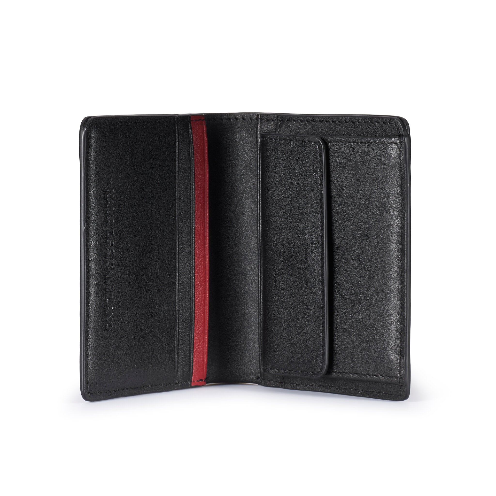 METRO PORTA CARTE DI CREDITO, 5 TASCHE E PORTAMONETE CON RFID NERO/RED