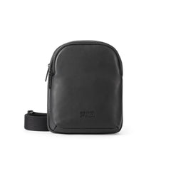 MOTION LEATHER SLIM SHOULDER BAG 2 COMPARTMENTS ESPRESSO BLACK