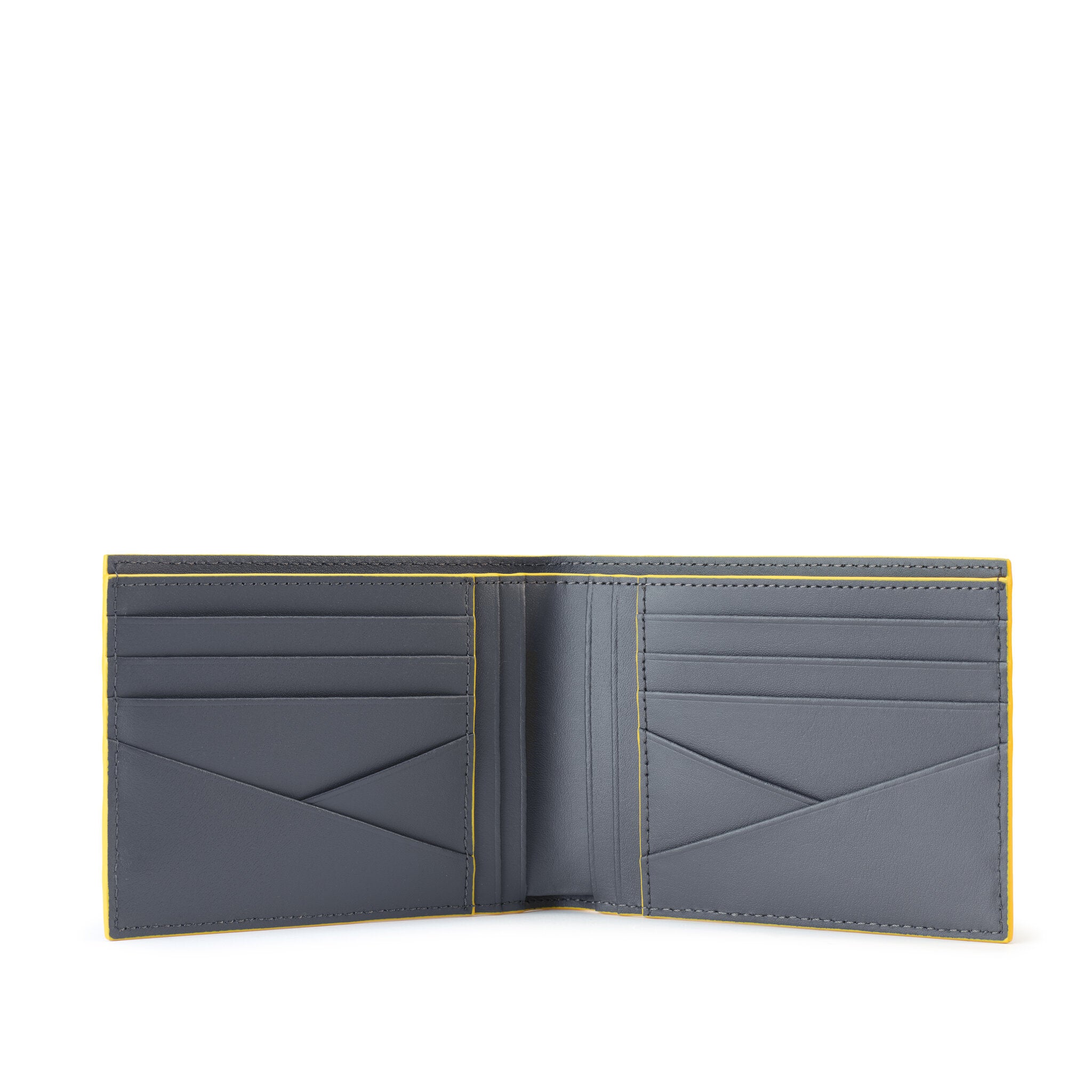 METRIC PORTAFOGLIO IN PELLE 8 CC E SCHERMATURA RFID GREY/YELLOW