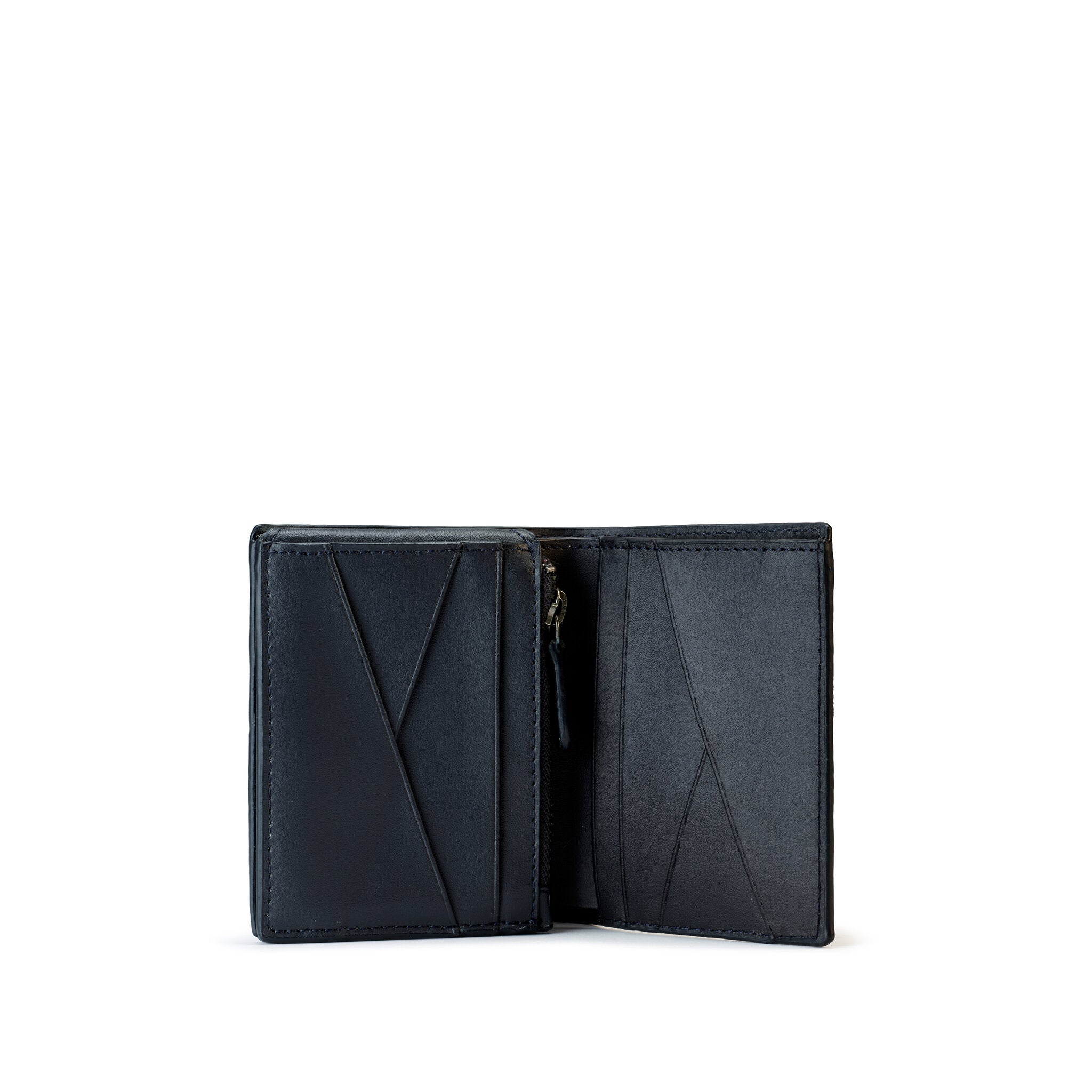 METRIC PORTAFOGLIO IN PELLE CON RIBALTINA VERTICALE, 9 CC E SCHERMATURA RFID BLU