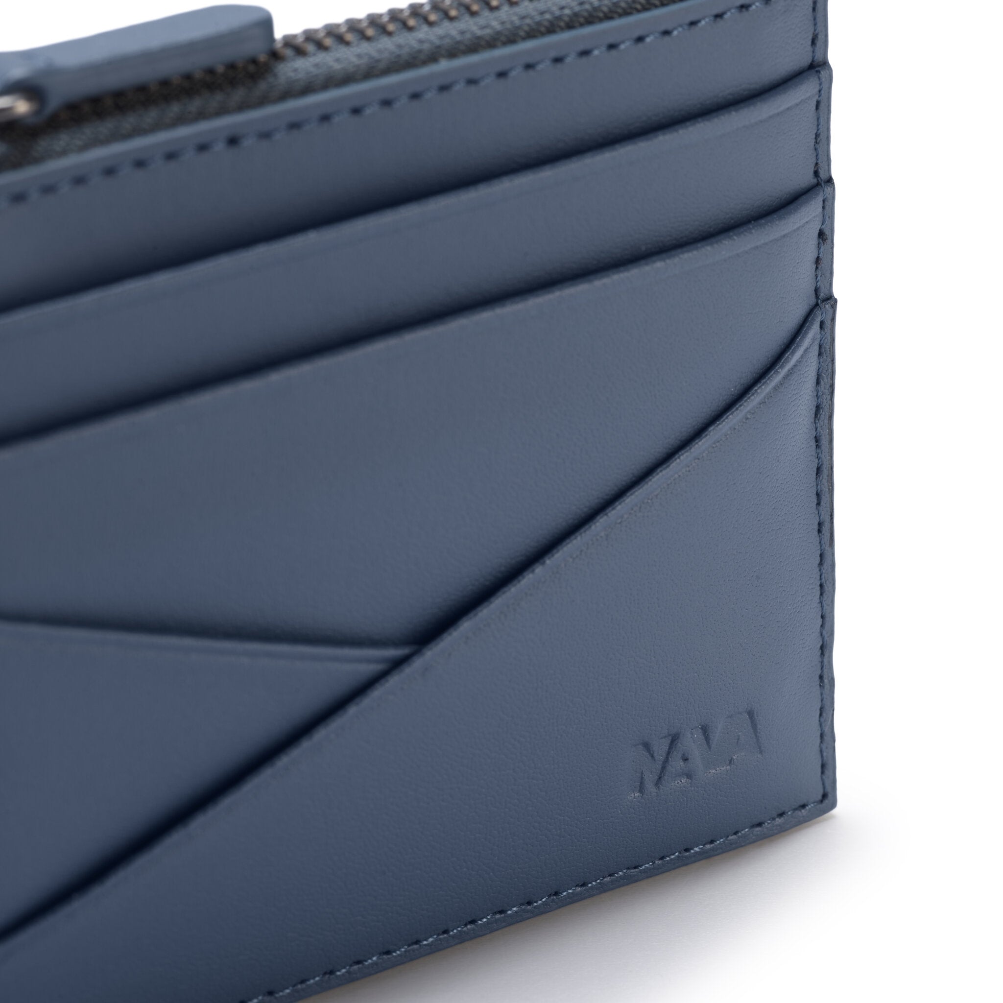 METRIC PORTA CARTE DI CREDITO IN PELLE CON 6 CC, PORTAMONETE E SCHERMATURA RFID BLU STELLAR