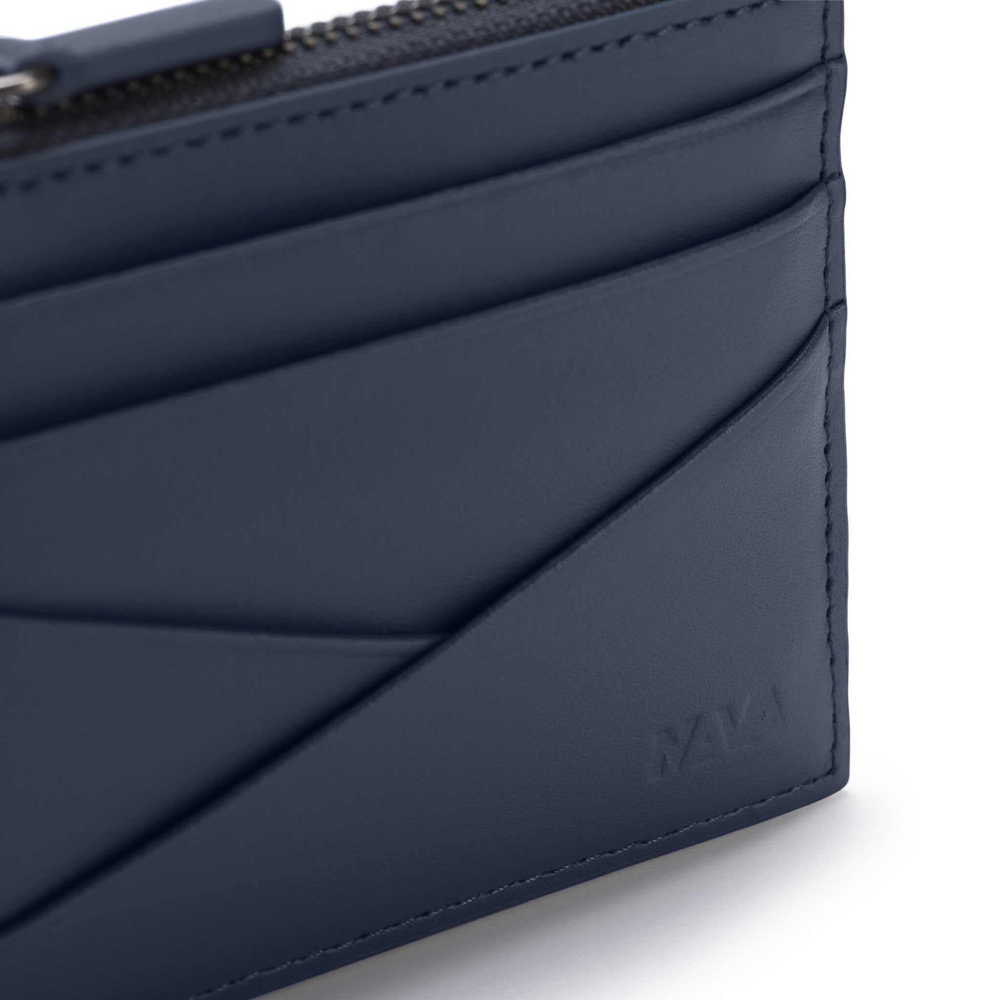 METRIC PORTA CARTE DI CREDITO IN PELLE CON 6 CC, PORTAMONETE E SCHERMATURA RFID BLU