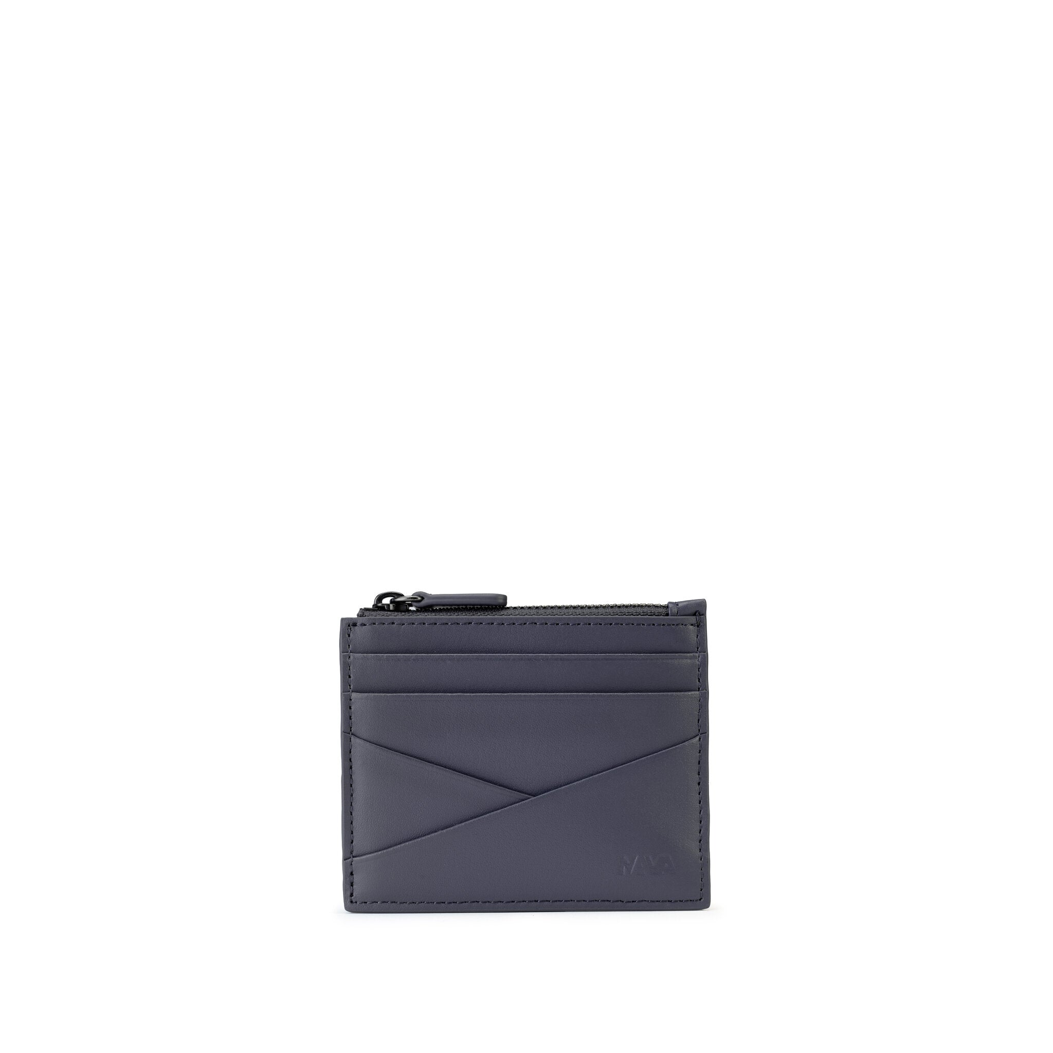 METRIC PORTA CARTE DI CREDITO IN PELLE CON 6 CC, PORTAMONETE E SCHERMATURA RFID BLU