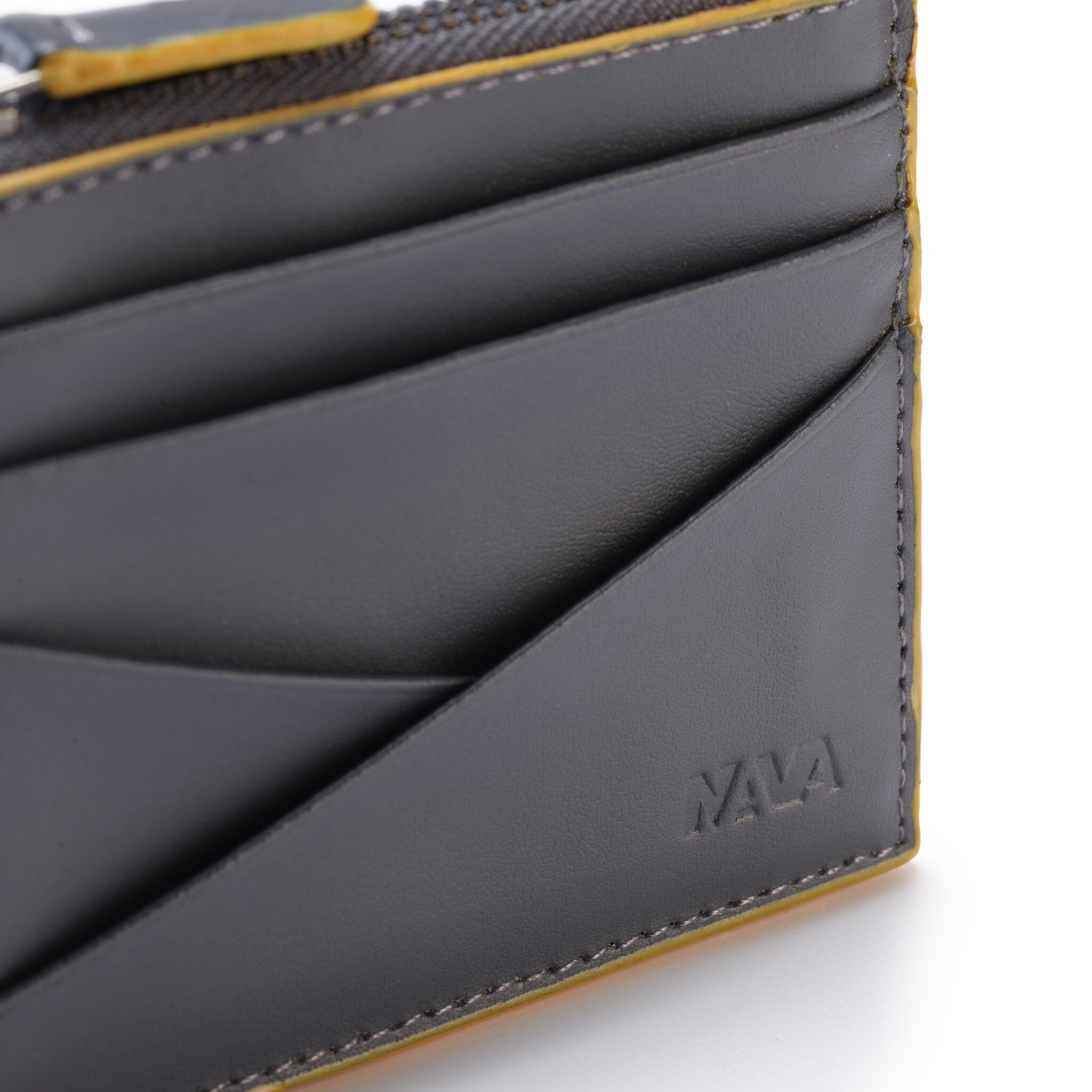 METRIC PORTA CARTE DI CREDITO IN PELLE CON 6 CC, PORTAMONETE E SCHERMATURA RFID GREY/YELLOW