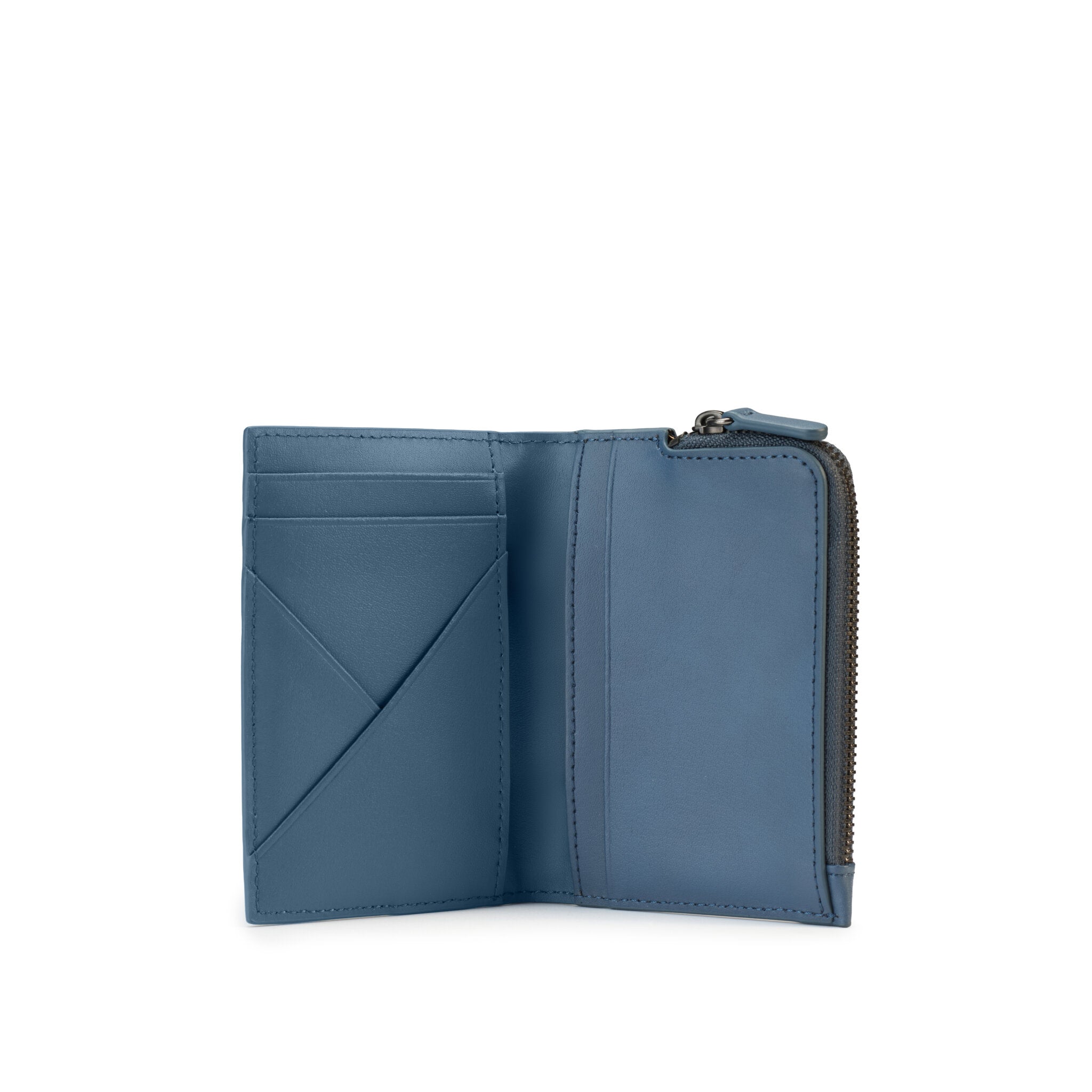 METRIC PORTA CARTE DI CREDITO IN PELLE CON 6 CC , PORTAMONETE E SCHERMATURA RFID BLU STELLAR