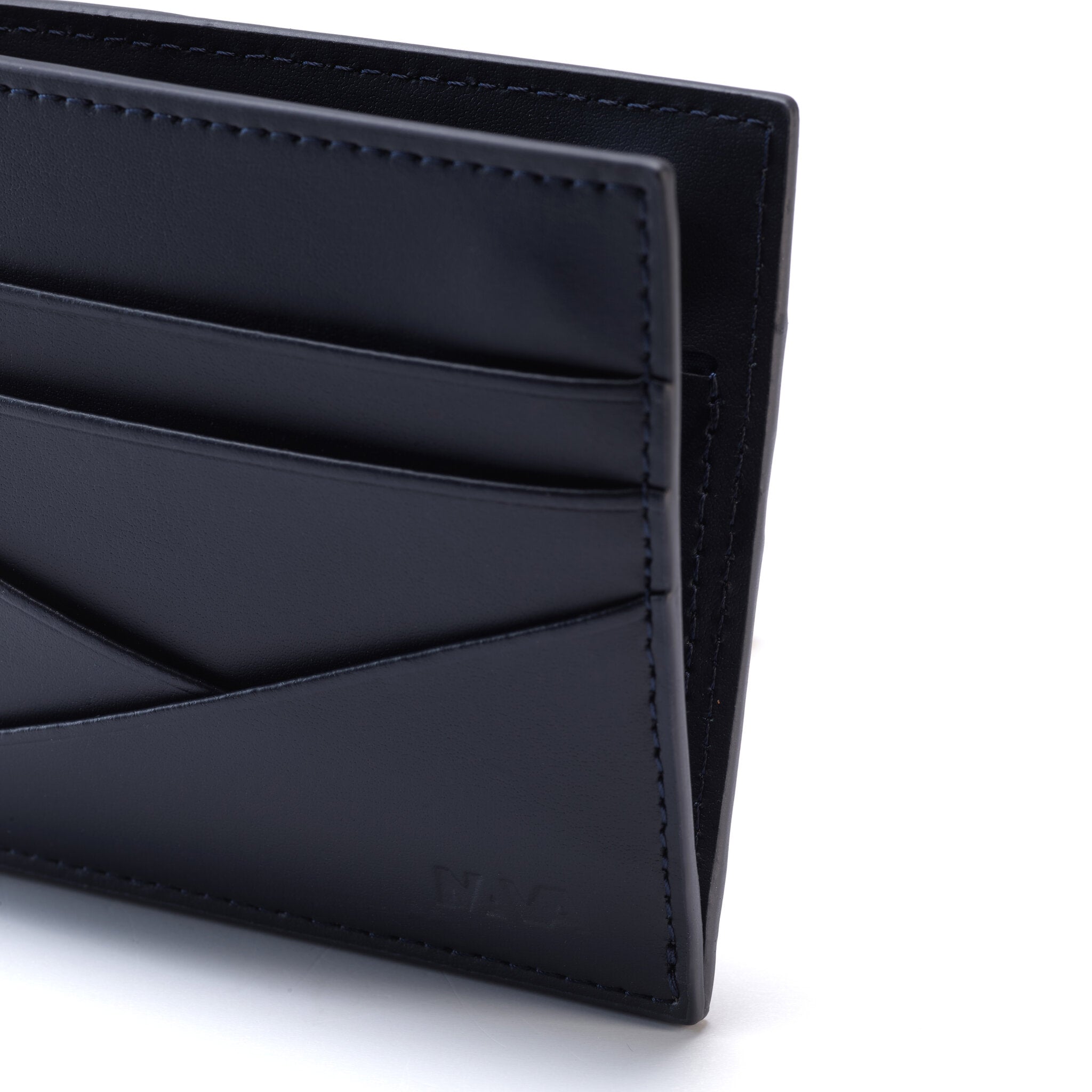 METRIC PORTA CARTE DI CREDITO IN PELLE CHIUSO CON BOTTONE, 7 CC E SCHERMATURA RFID BLU