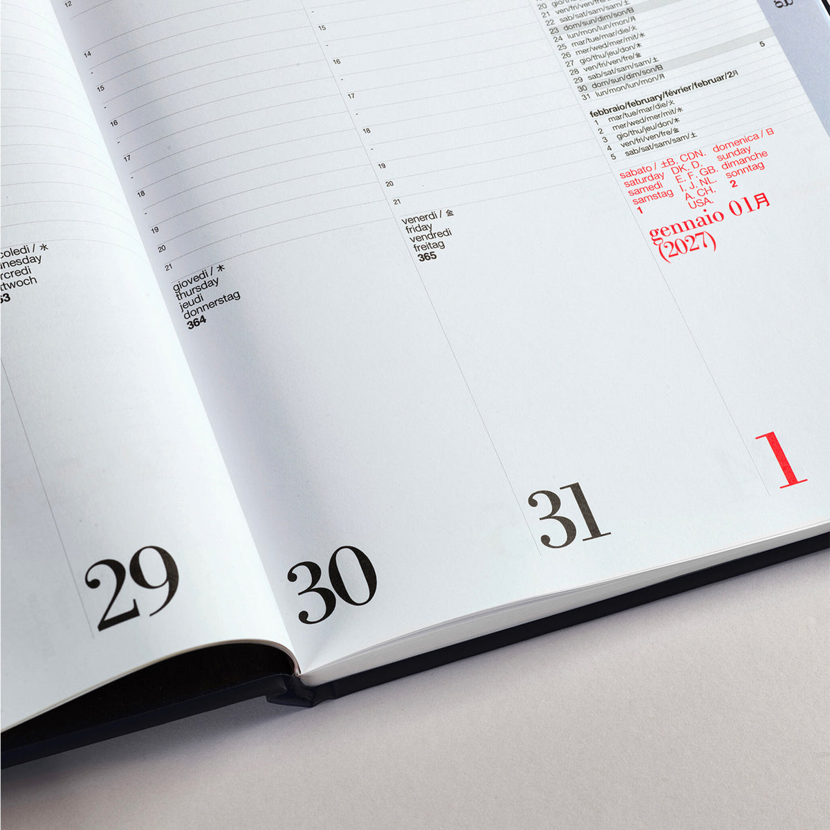 AGENDA SETTIMANALE NAVA SETTEGIORNI 2027 NERO