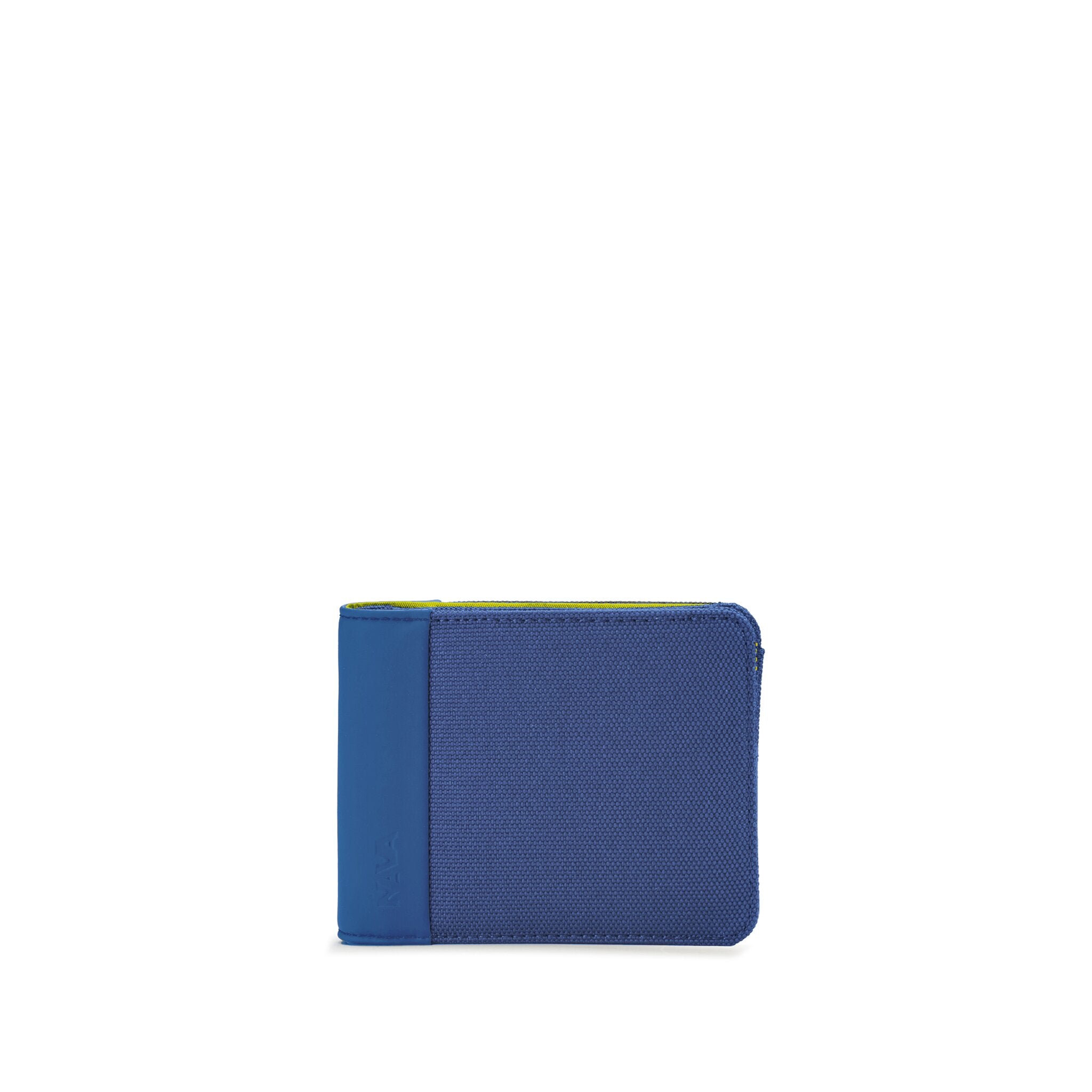 TWIN COLORS SLIM MEN'S WALLET WITH 4 CC AND COIN PURSE BLUE/LIME