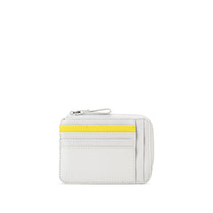 TWIN COLORS PORTA CARTE DI CREDITO E PORTADOCUMENTI CHIUSO CON ZIP, 8 CC BIANCO/LIME