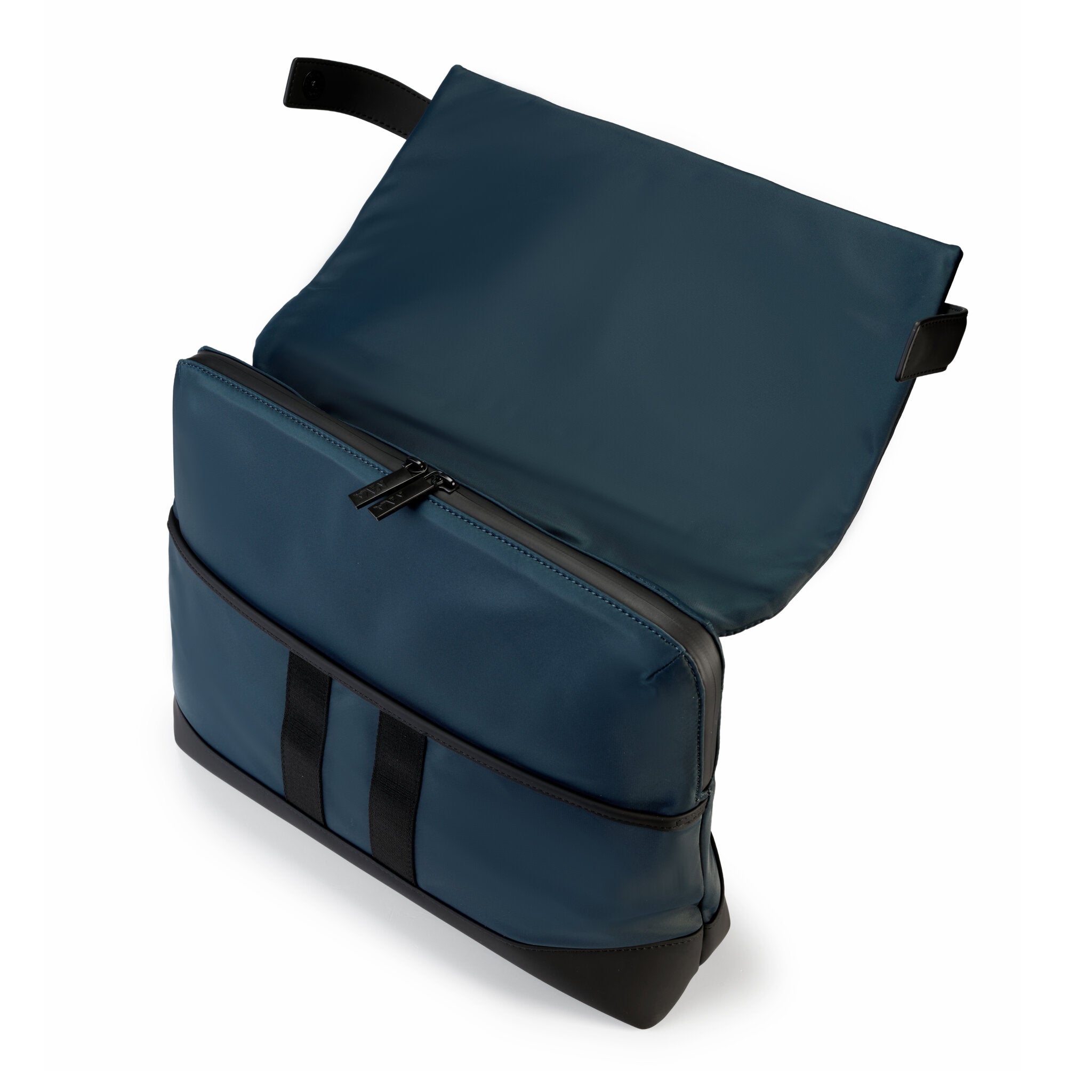 UNIFORM MESSENGER ORGANIZZATA PORTA PC CHIUSA CON PATELLA NERO/BLUE PETROLIO