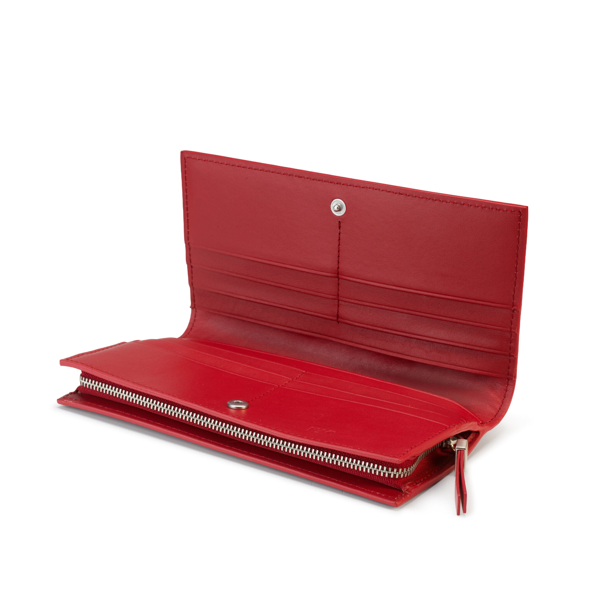 VIA DURINI PORTAFOGLIO DONNA IN PELLE, 12 CC, TASCA ESTERNA CHIUSA CON ZIP E SCHERMATURA RFID ROSSO